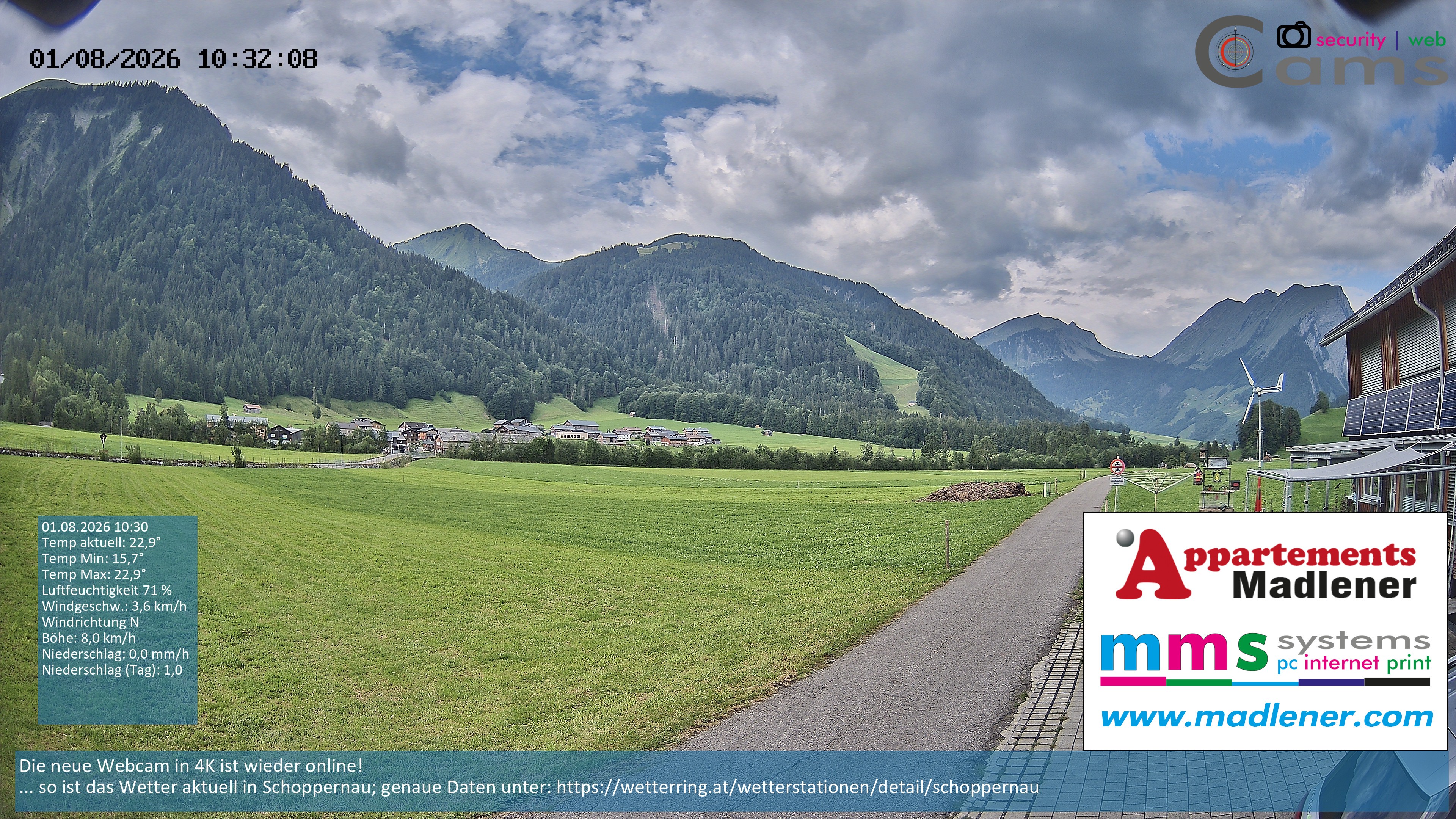 Archiv Foto Webcam Schoppernau Unterdorf im Bregenzerwald