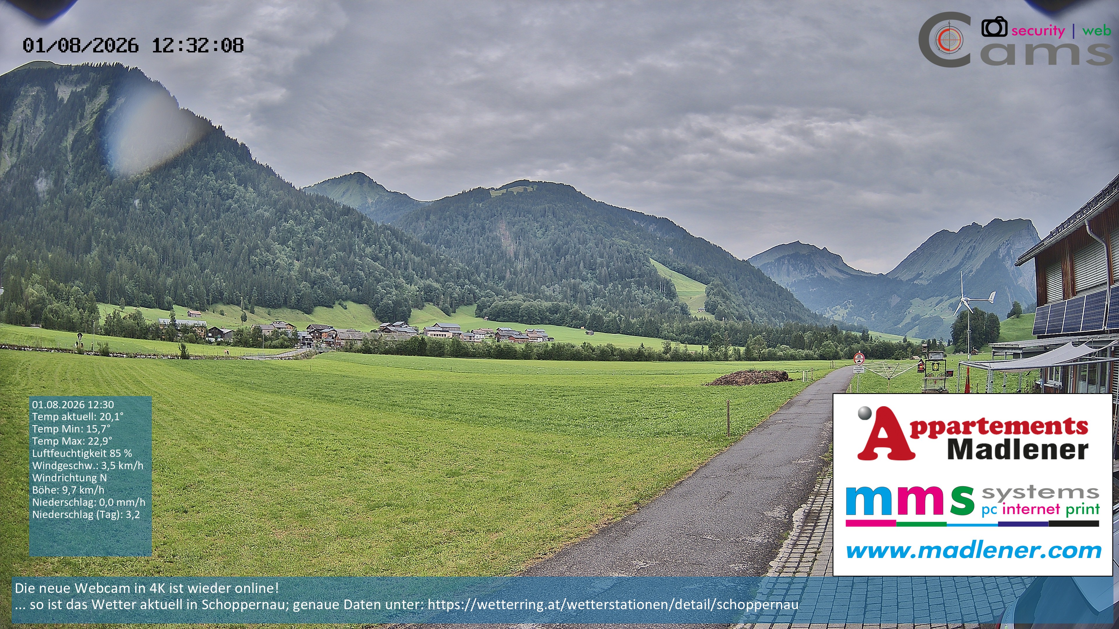 Archiv Foto Webcam Schoppernau Unterdorf im Bregenzerwald