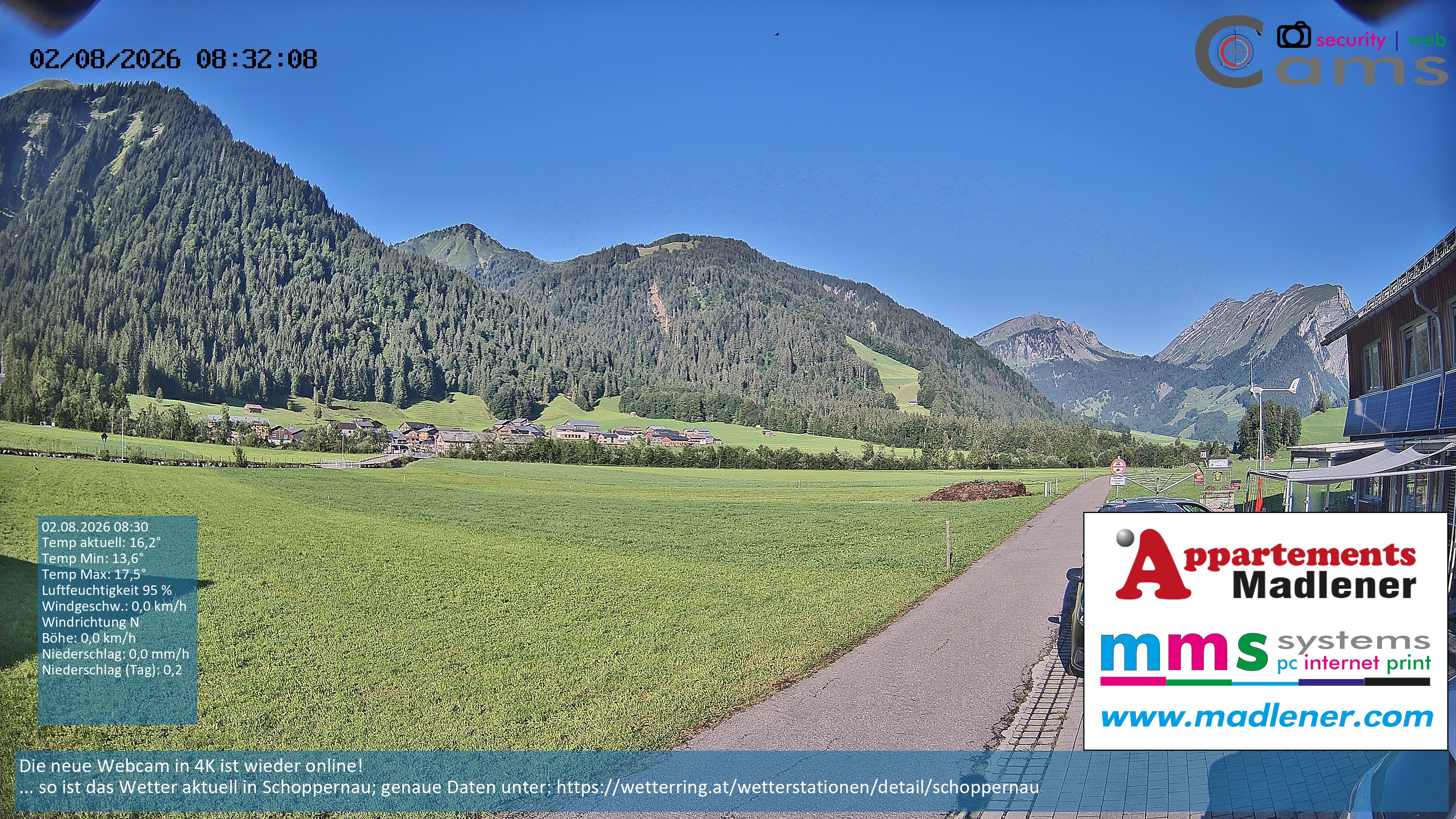 Archiv Foto Webcam Schoppernau Unterdorf im Bregenzerwald