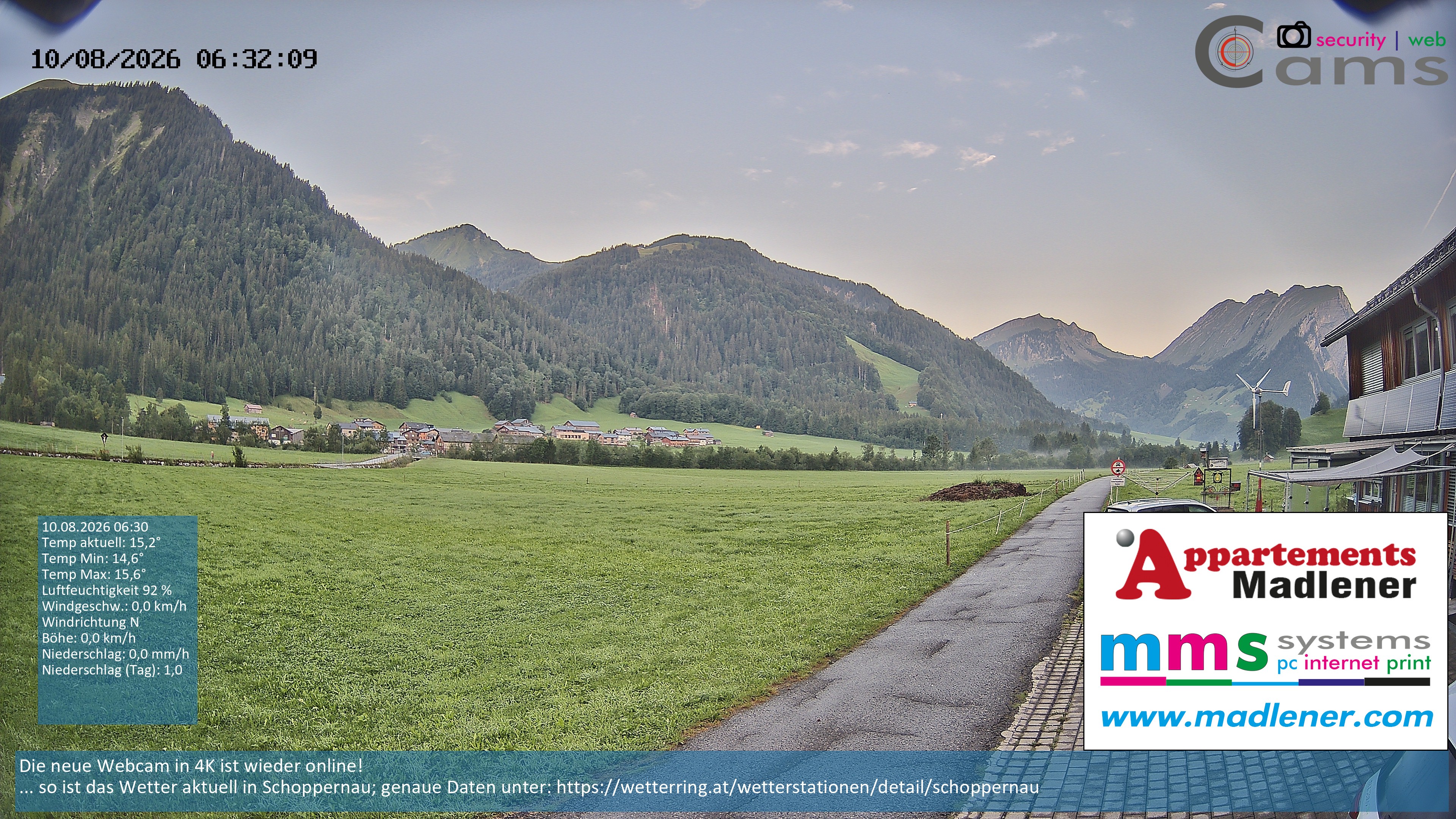 Archiv Foto Webcam Schoppernau Unterdorf im Bregenzerwald