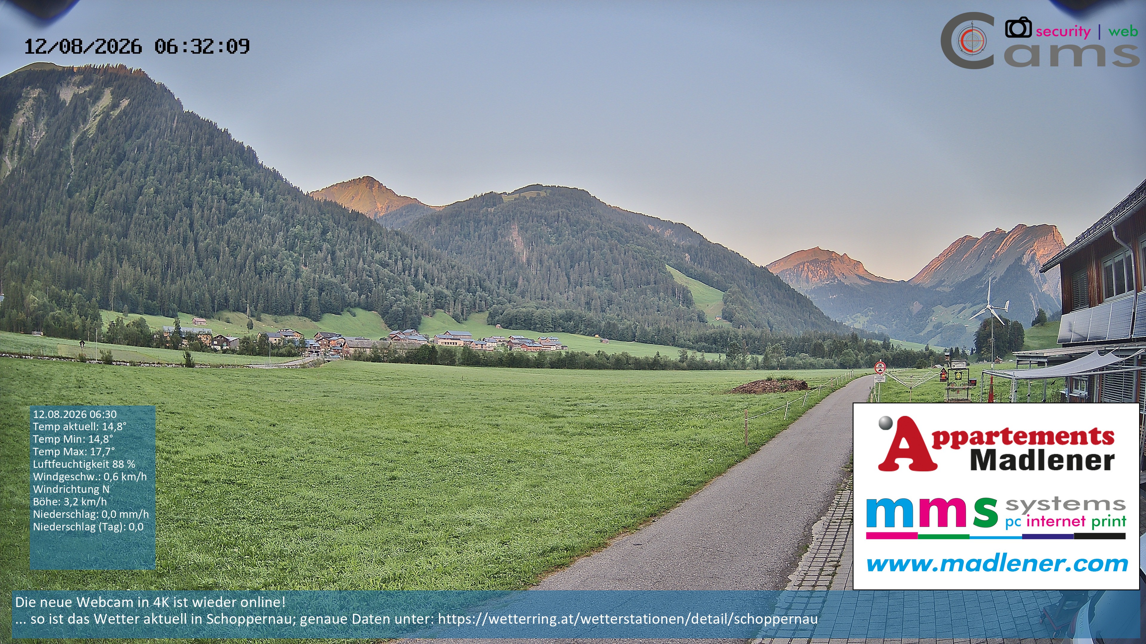 Archiv Foto Webcam Schoppernau Unterdorf im Bregenzerwald