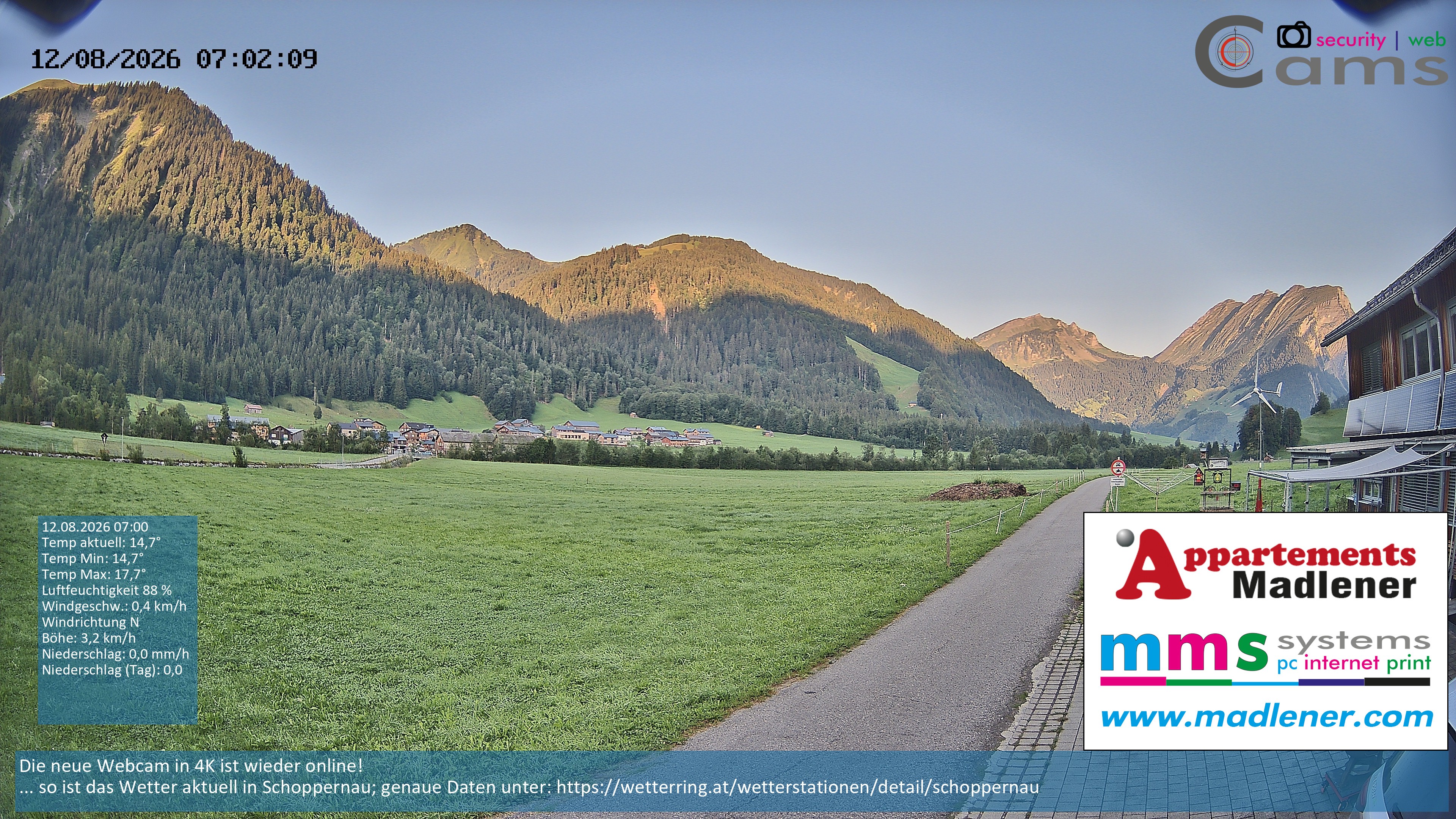 Archiv Foto Webcam Schoppernau Unterdorf im Bregenzerwald