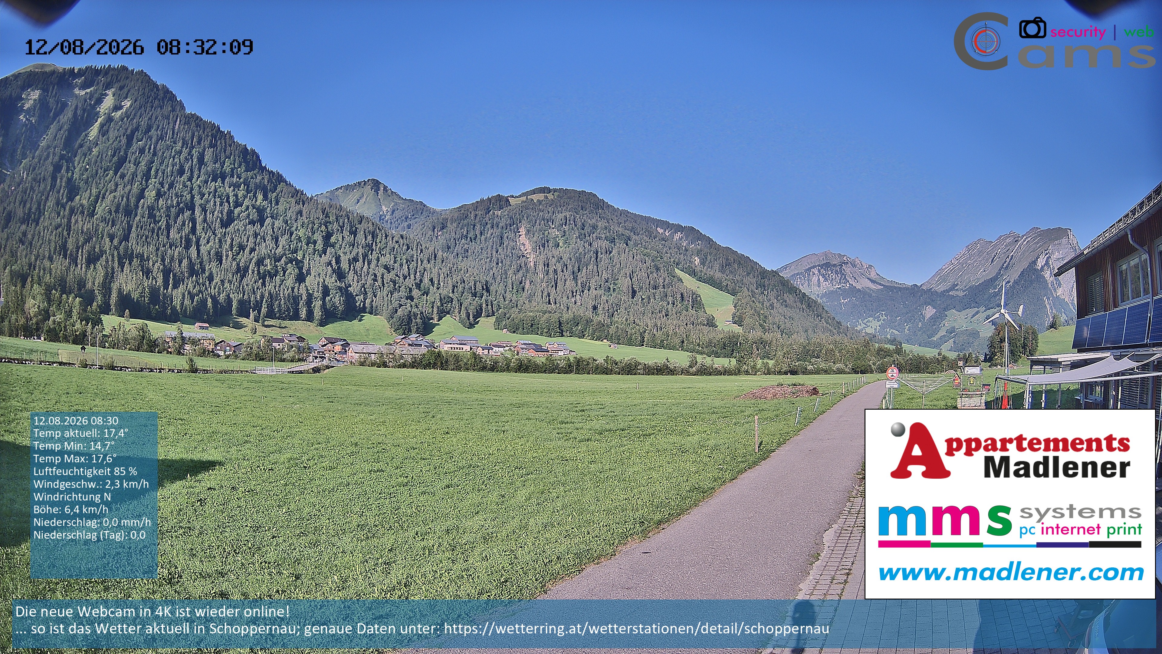 Archiv Foto Webcam Schoppernau Unterdorf im Bregenzerwald