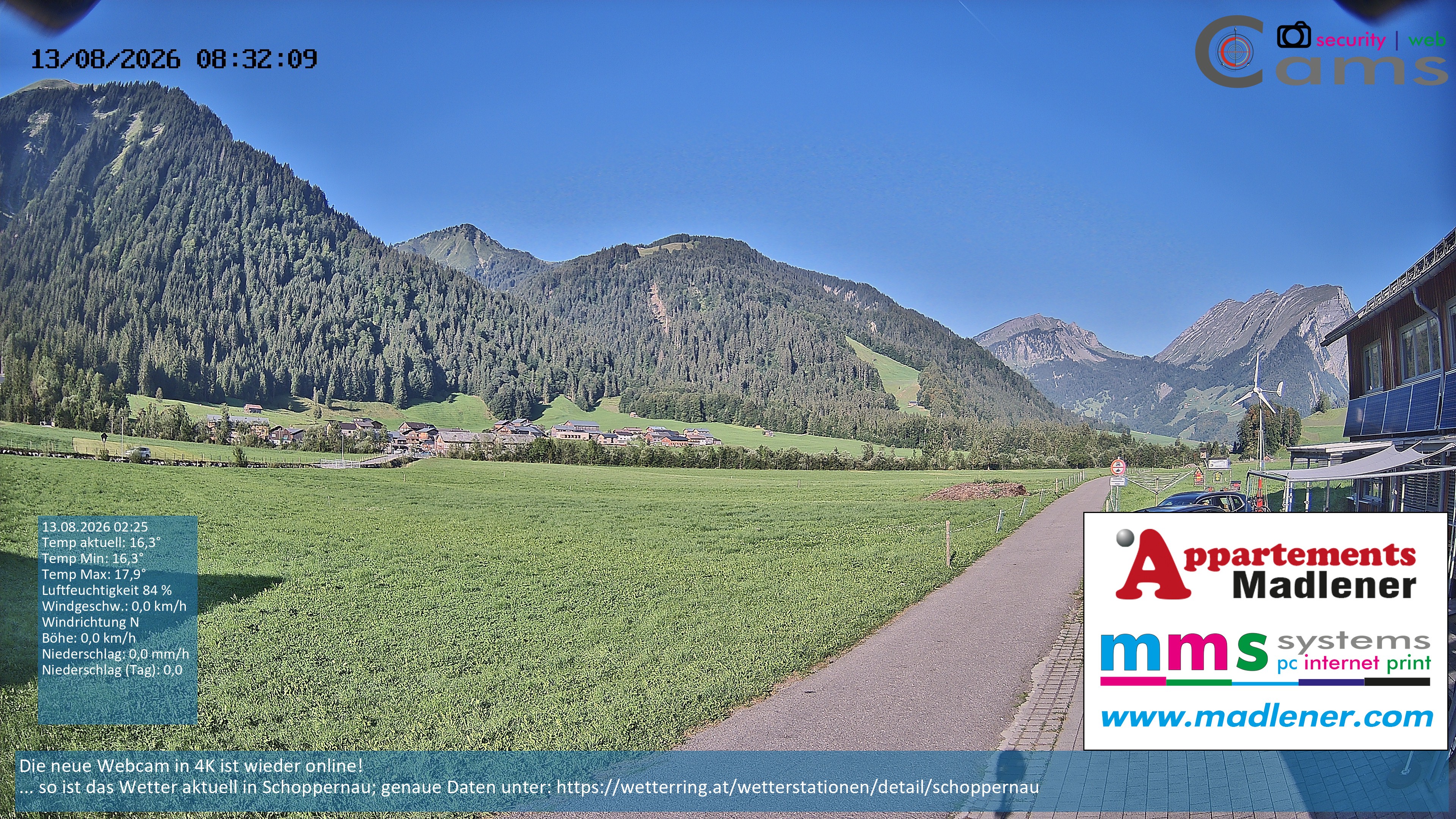 Archiv Foto Webcam Schoppernau Unterdorf im Bregenzerwald