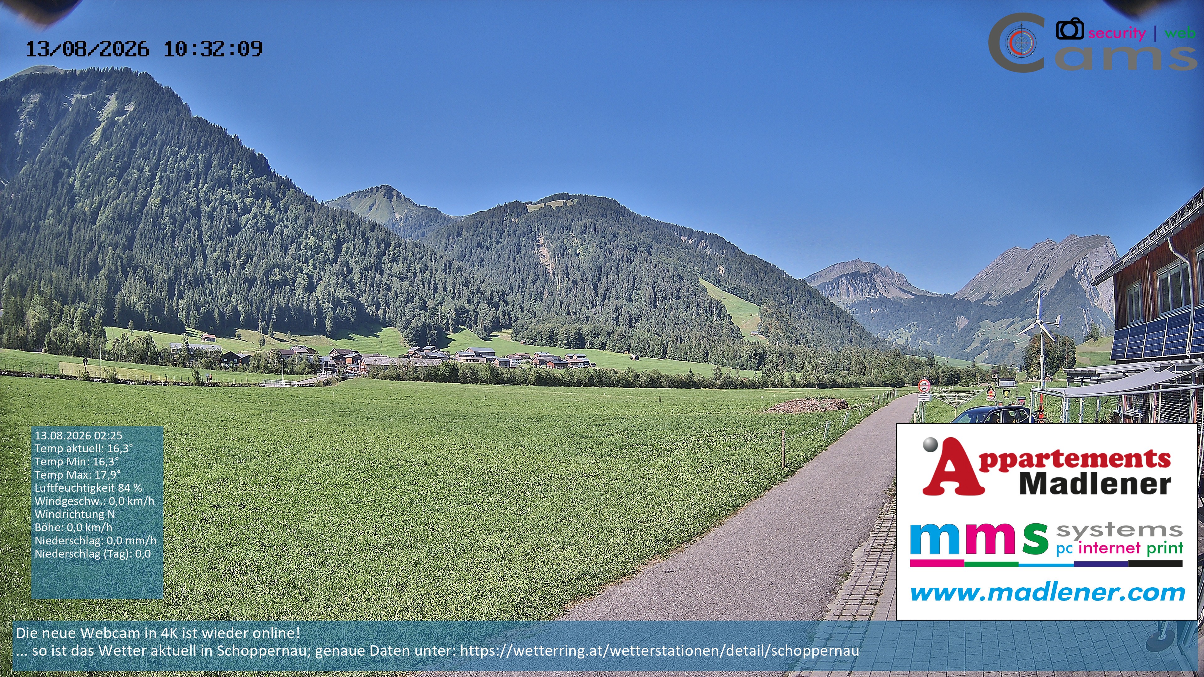 Archiv Foto Webcam Schoppernau Unterdorf im Bregenzerwald