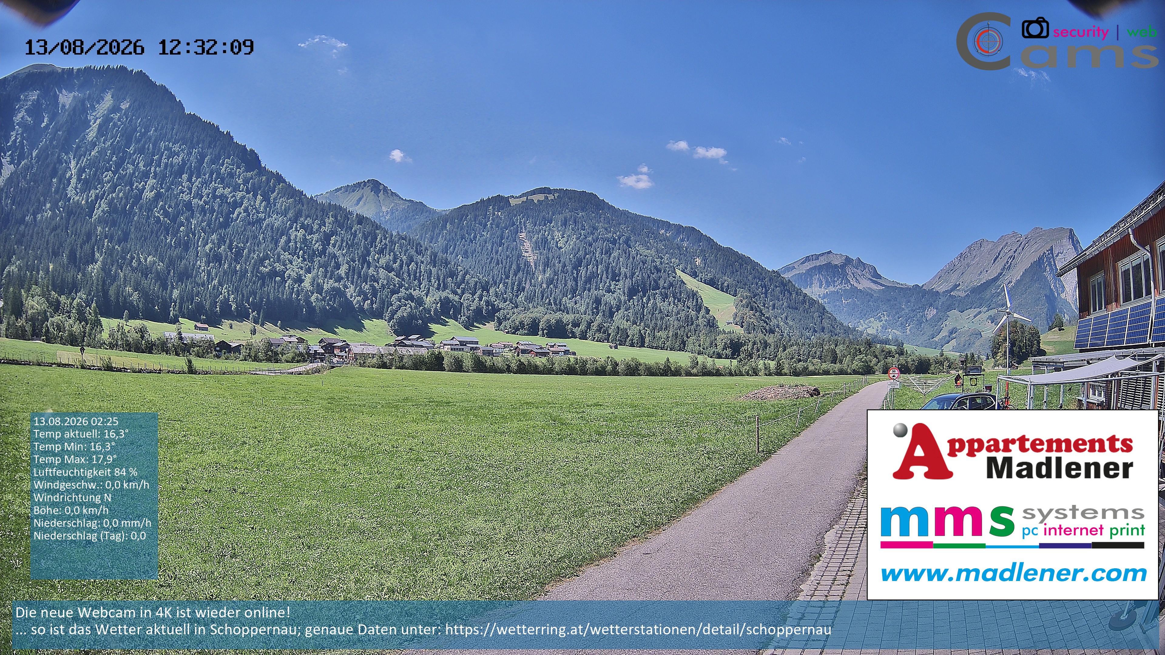Archiv Foto Webcam Schoppernau Unterdorf im Bregenzerwald