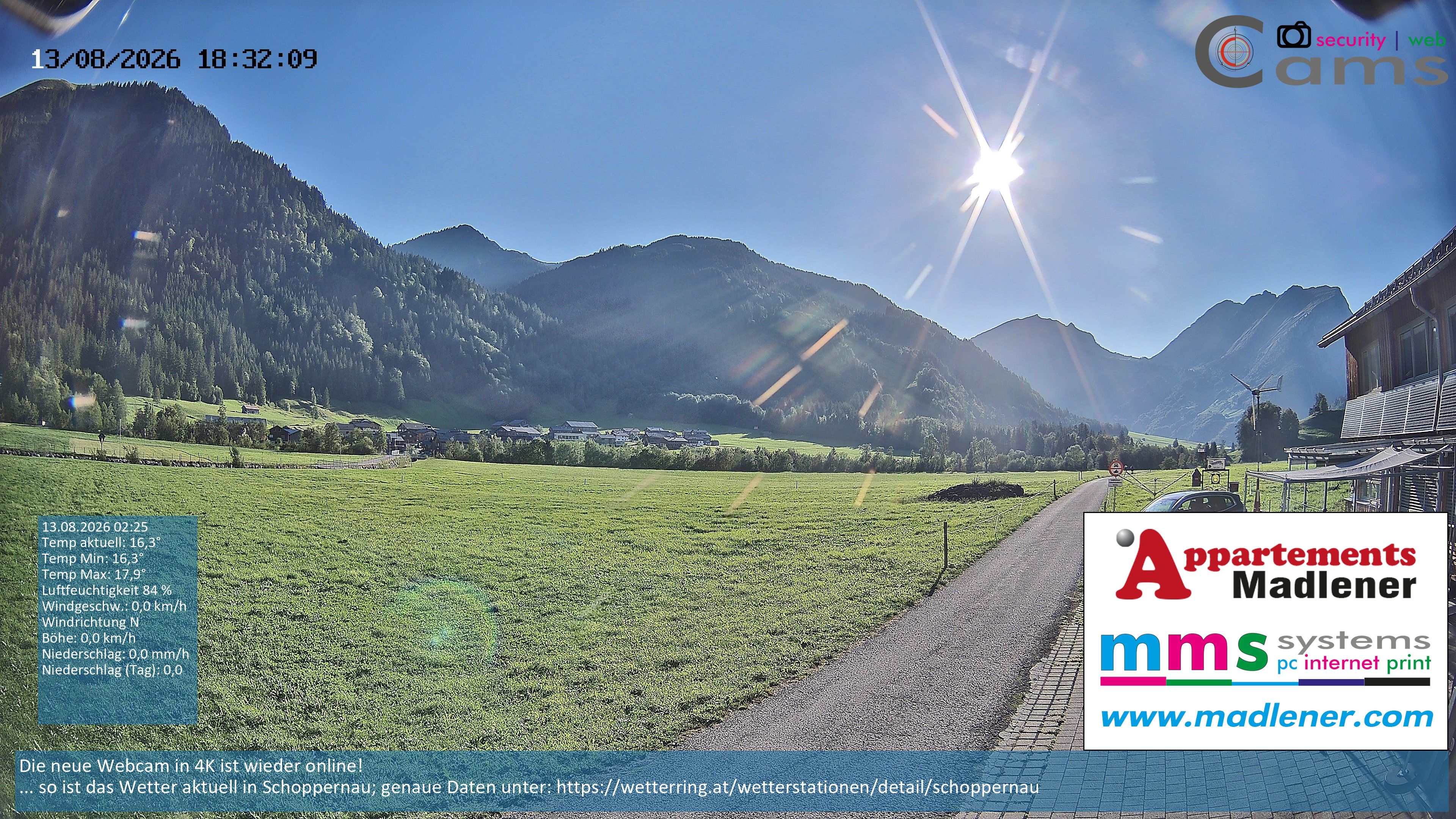 Archiv Foto Webcam Schoppernau Unterdorf im Bregenzerwald