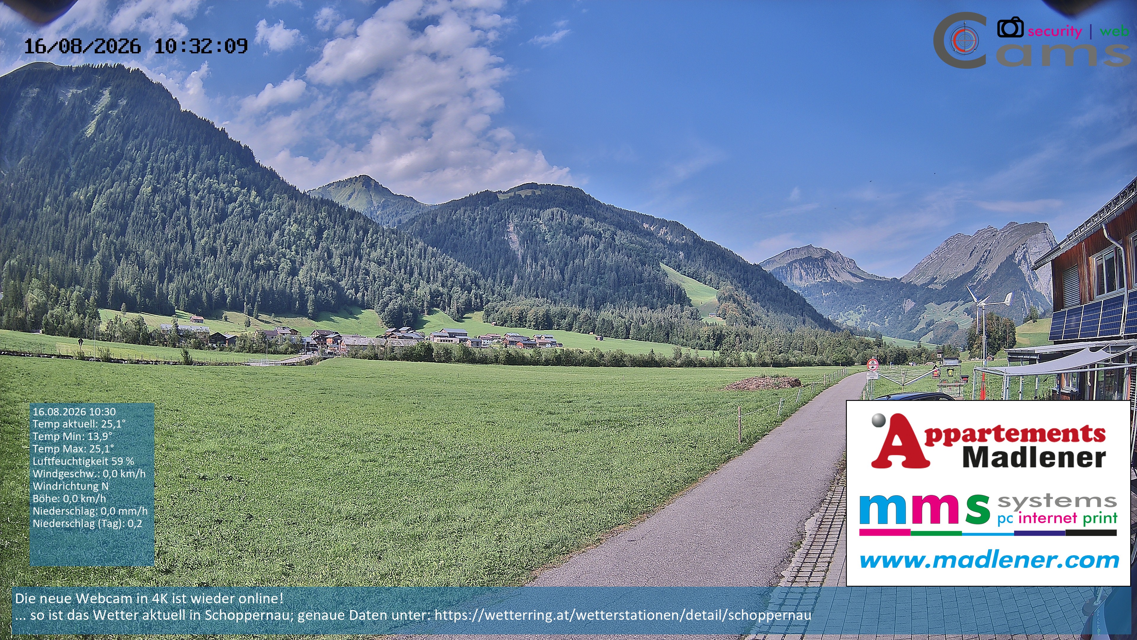 Archiv Foto Webcam Schoppernau Unterdorf im Bregenzerwald