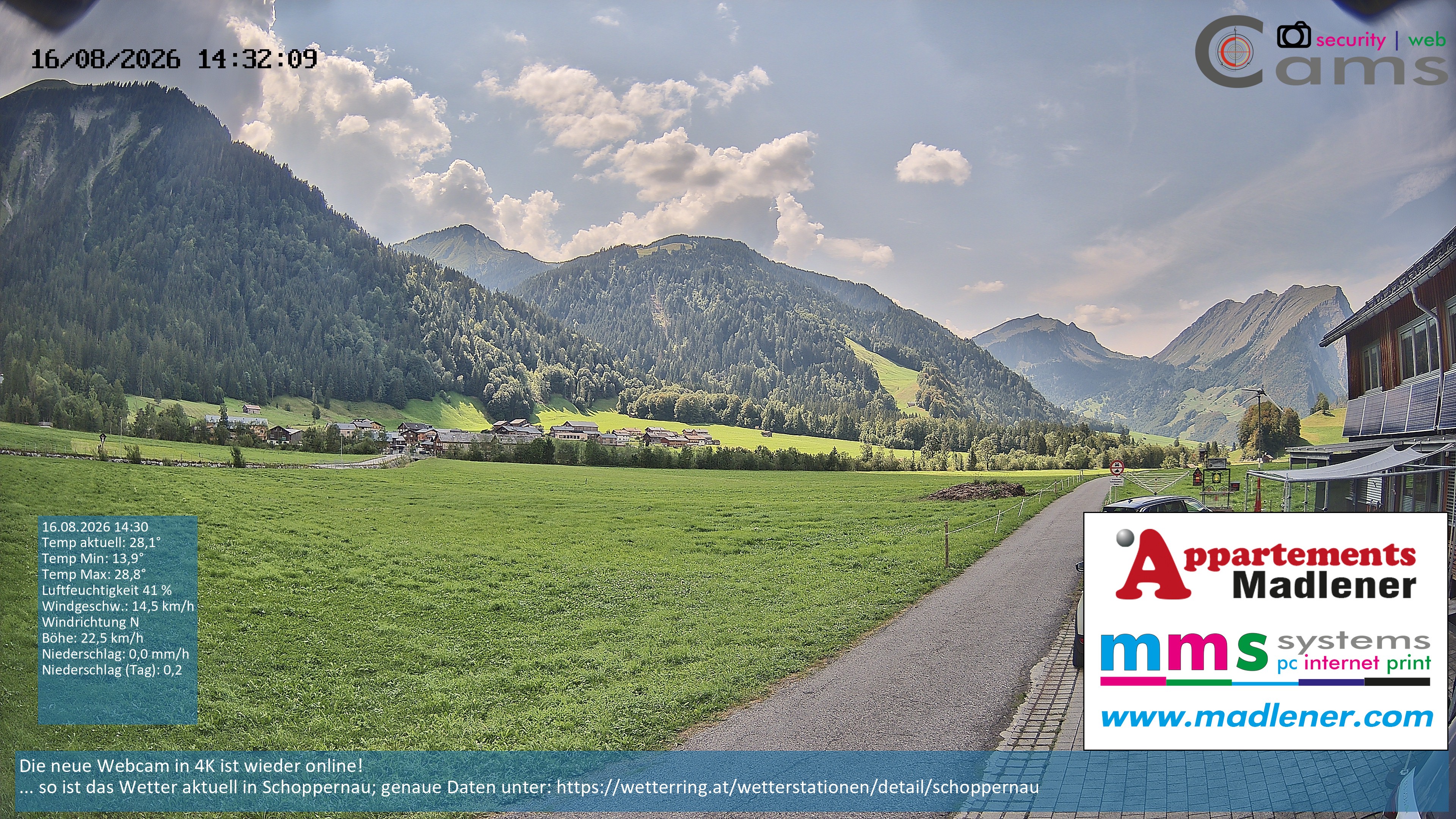 Archiv Foto Webcam Schoppernau Unterdorf im Bregenzerwald