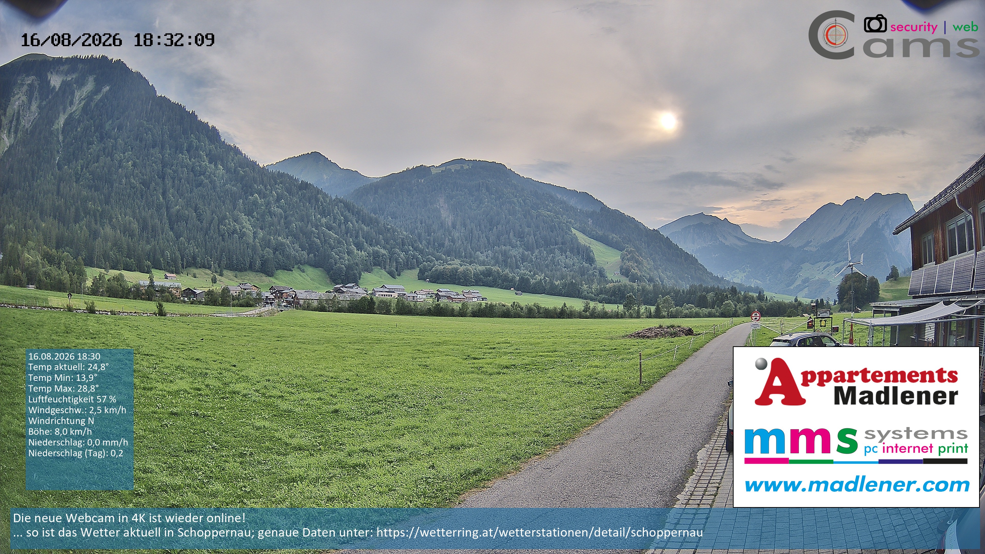 Archiv Foto Webcam Schoppernau Unterdorf im Bregenzerwald