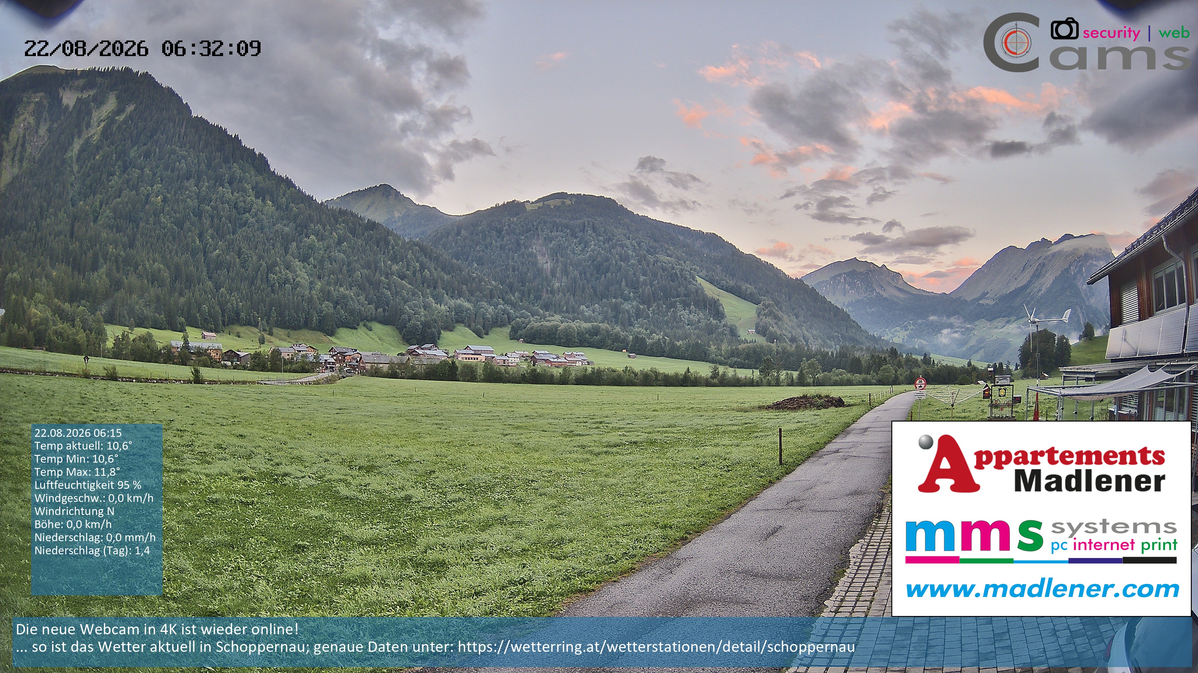 Archiv Foto Webcam Schoppernau Unterdorf im Bregenzerwald