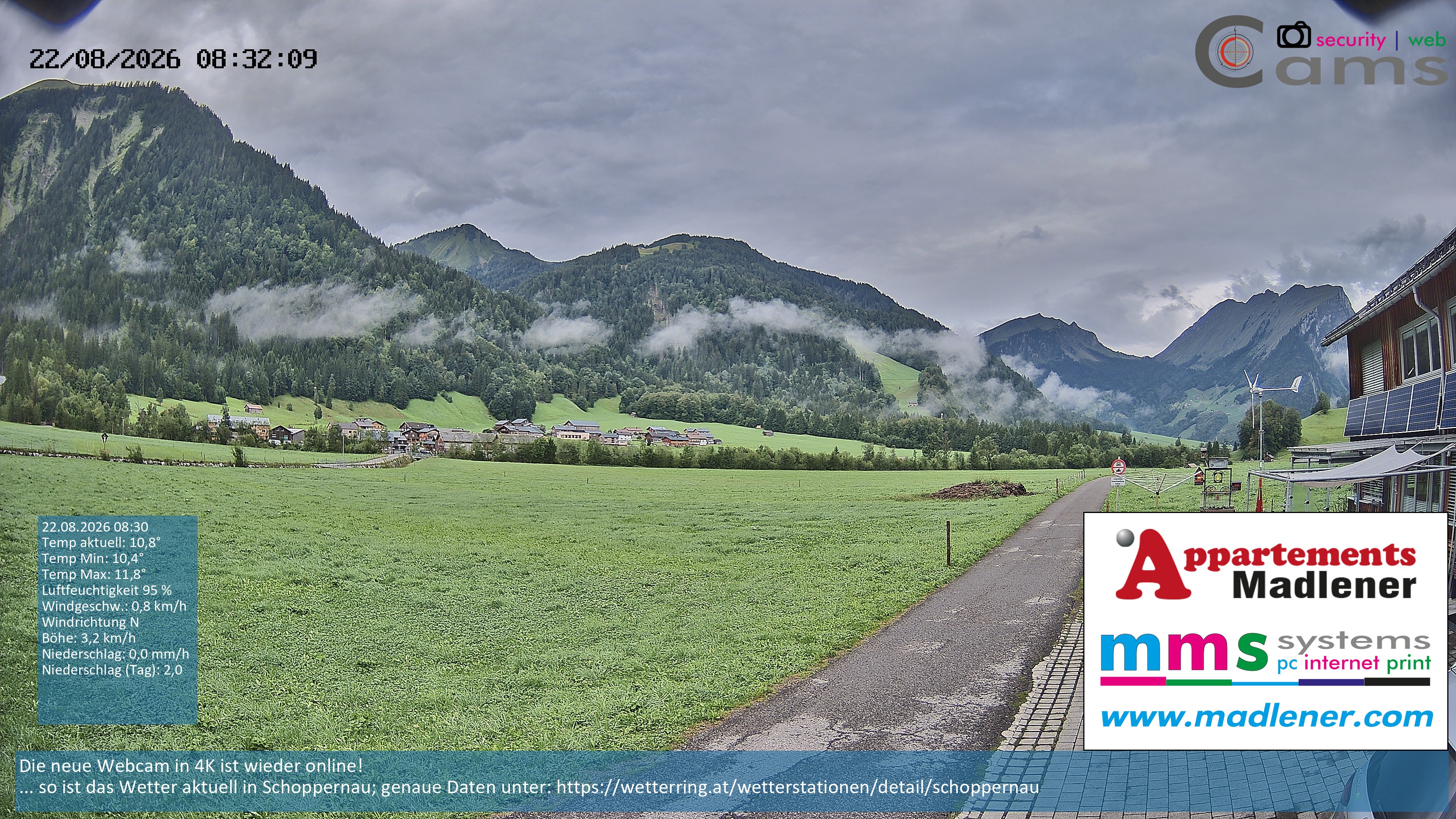 Archiv Foto Webcam Schoppernau Unterdorf im Bregenzerwald