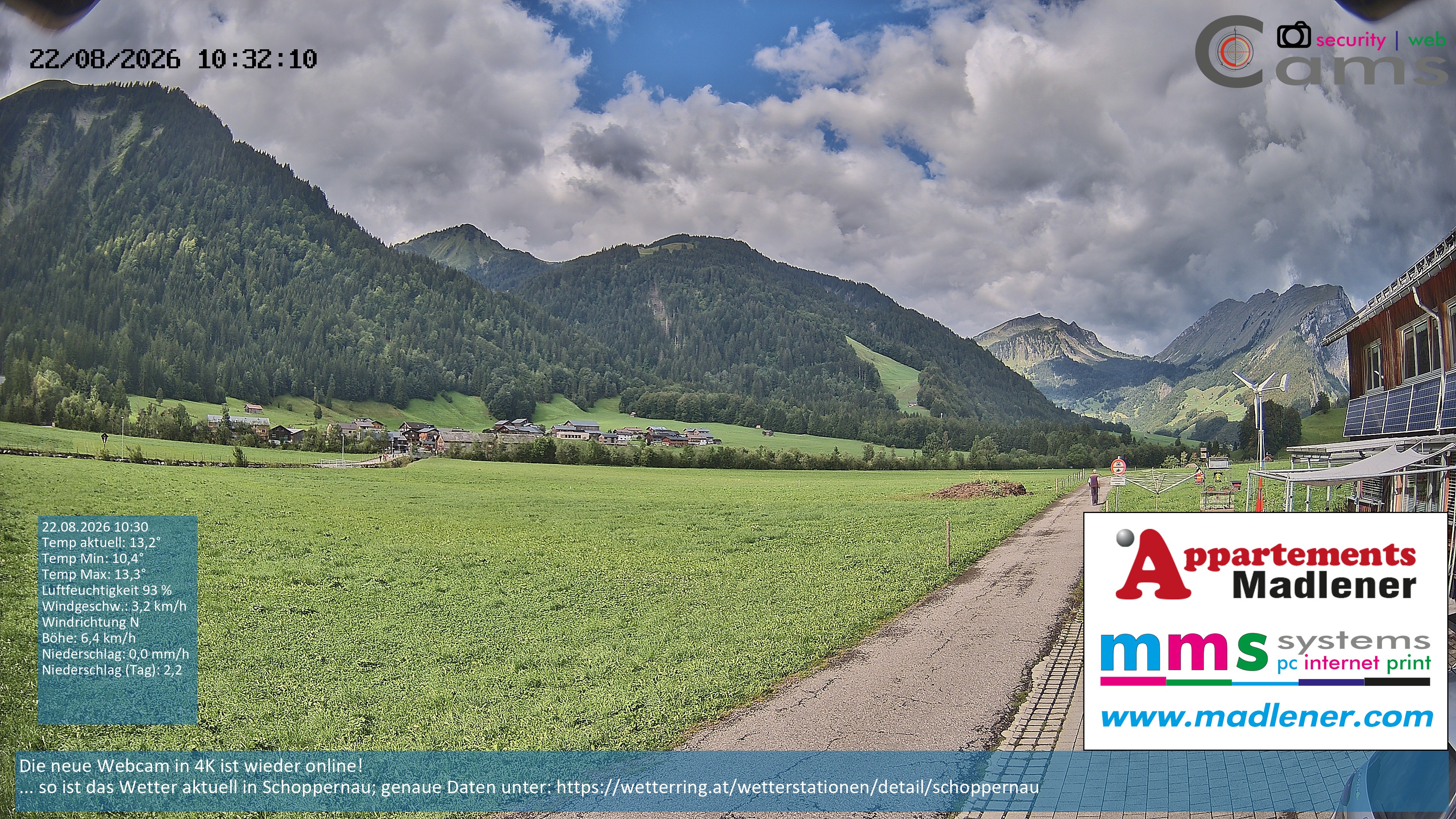 Archiv Foto Webcam Schoppernau Unterdorf im Bregenzerwald