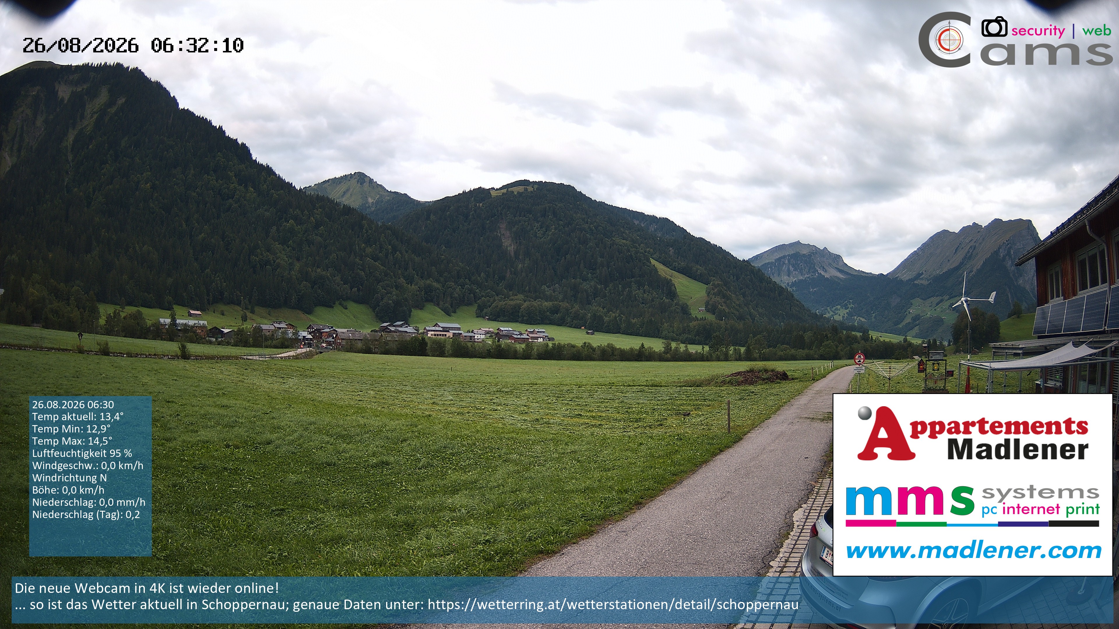 Archiv Foto Webcam Schoppernau Unterdorf im Bregenzerwald