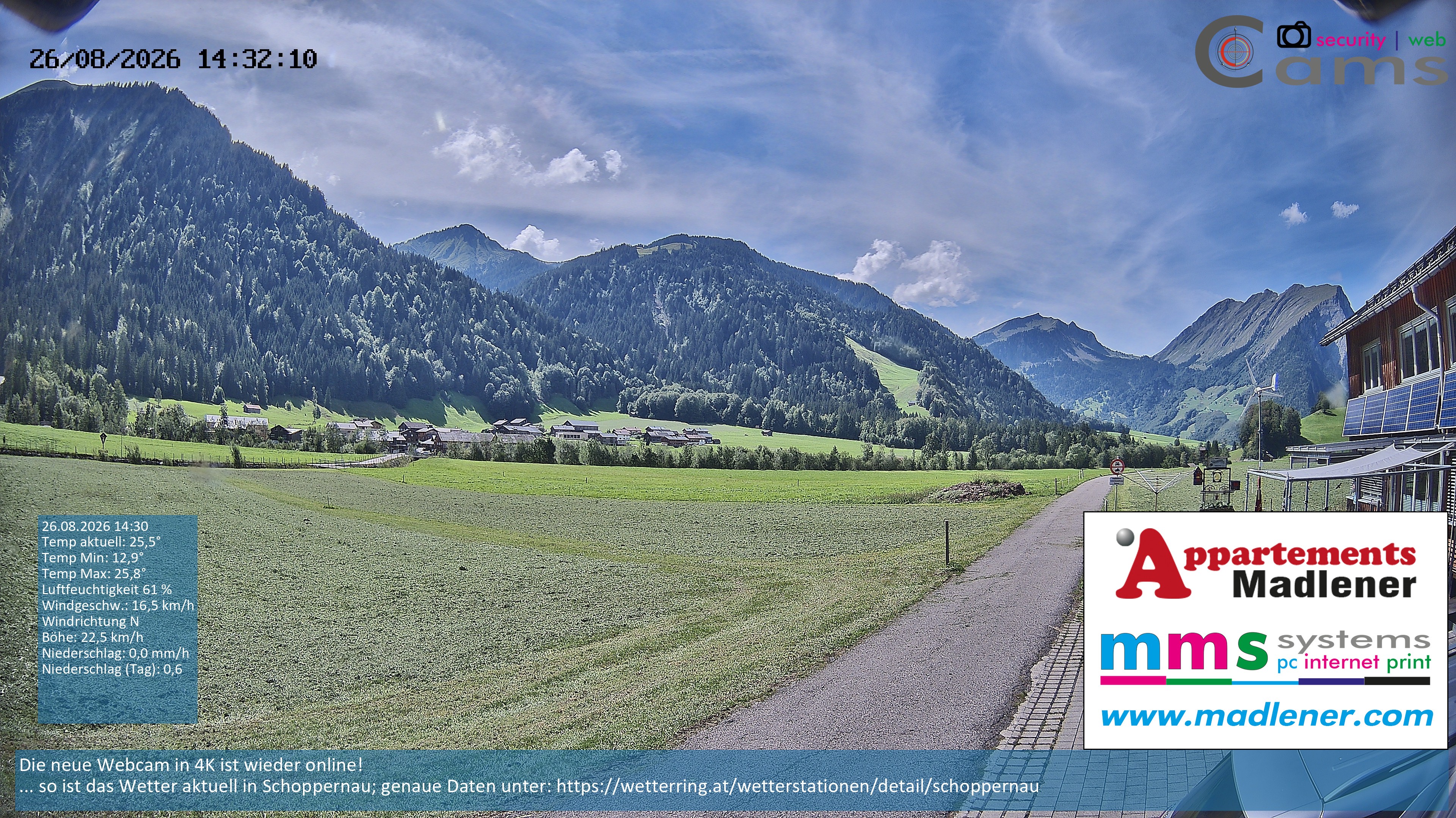 Archiv Foto Webcam Schoppernau Unterdorf im Bregenzerwald