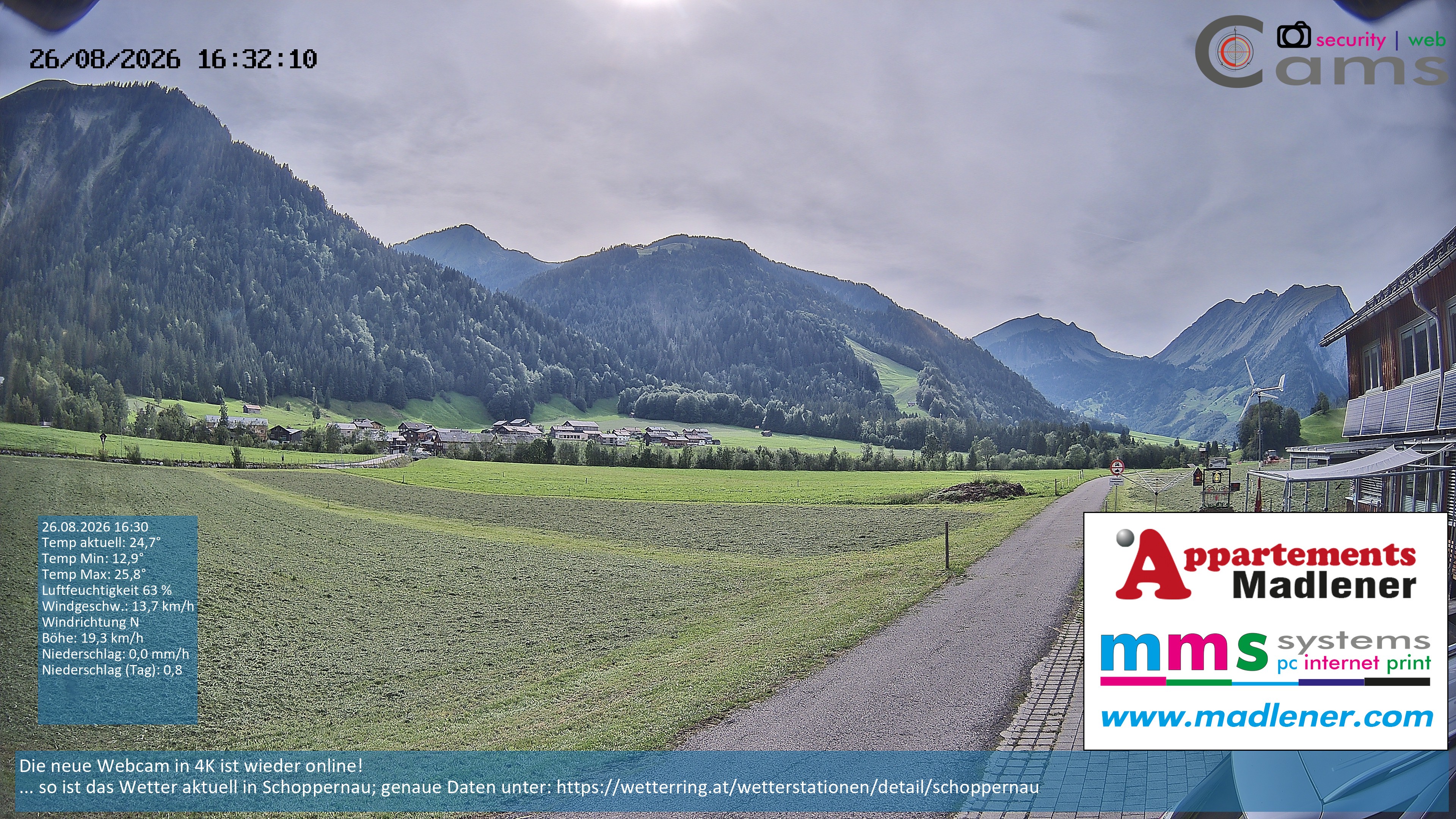 Archiv Foto Webcam Schoppernau Unterdorf im Bregenzerwald