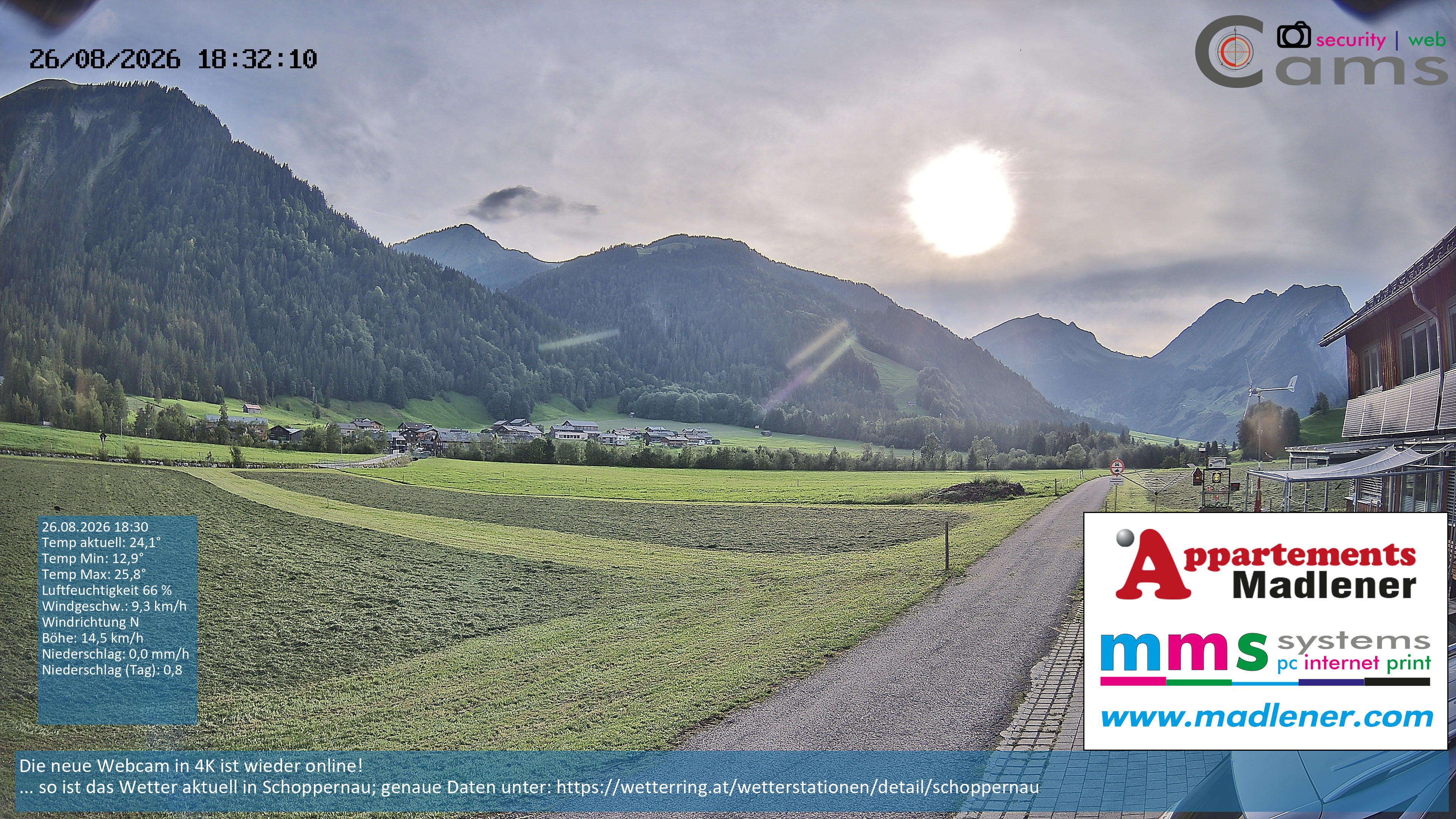 Archiv Foto Webcam Schoppernau Unterdorf im Bregenzerwald