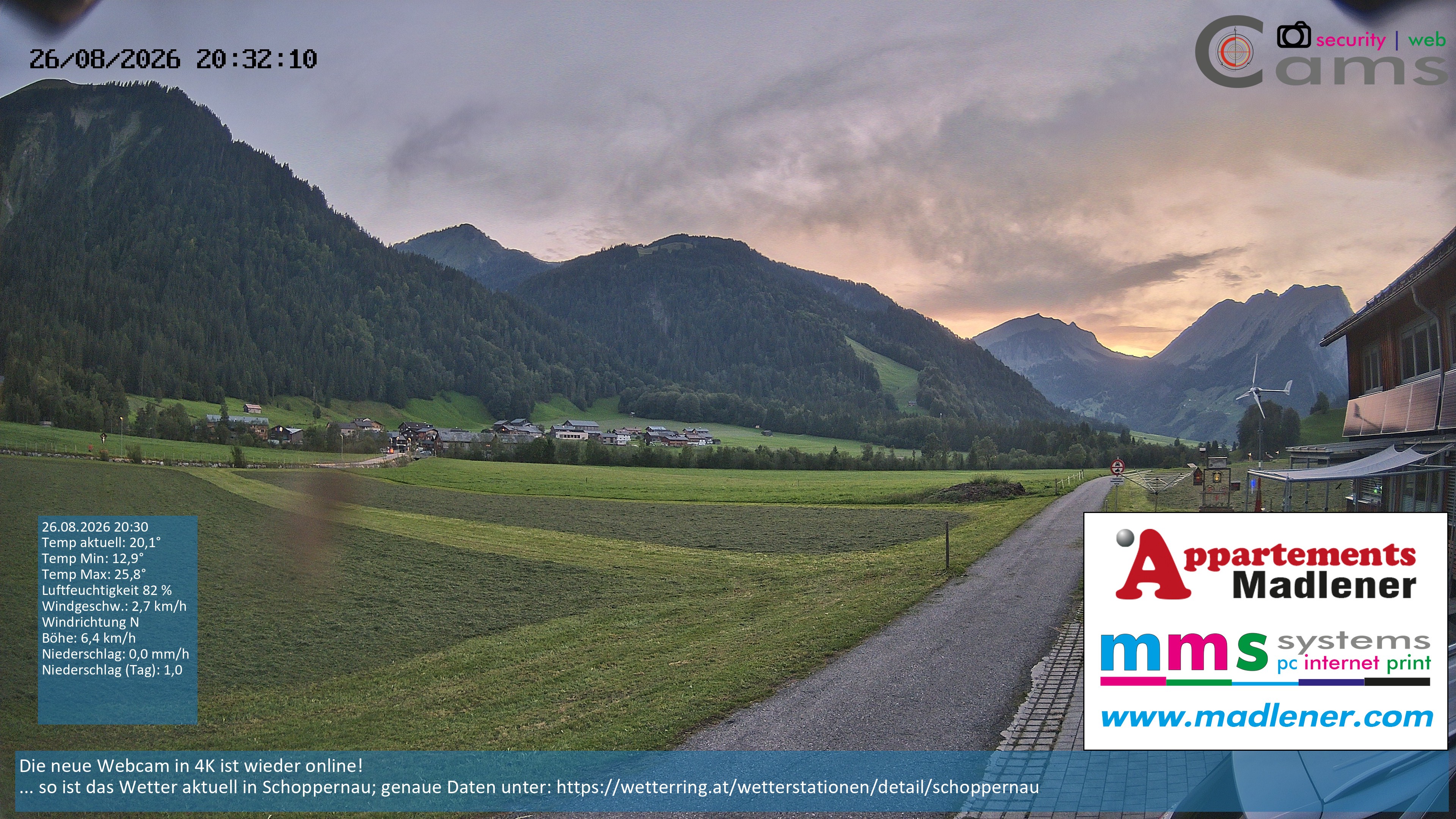 Archiv Foto Webcam Schoppernau Unterdorf im Bregenzerwald