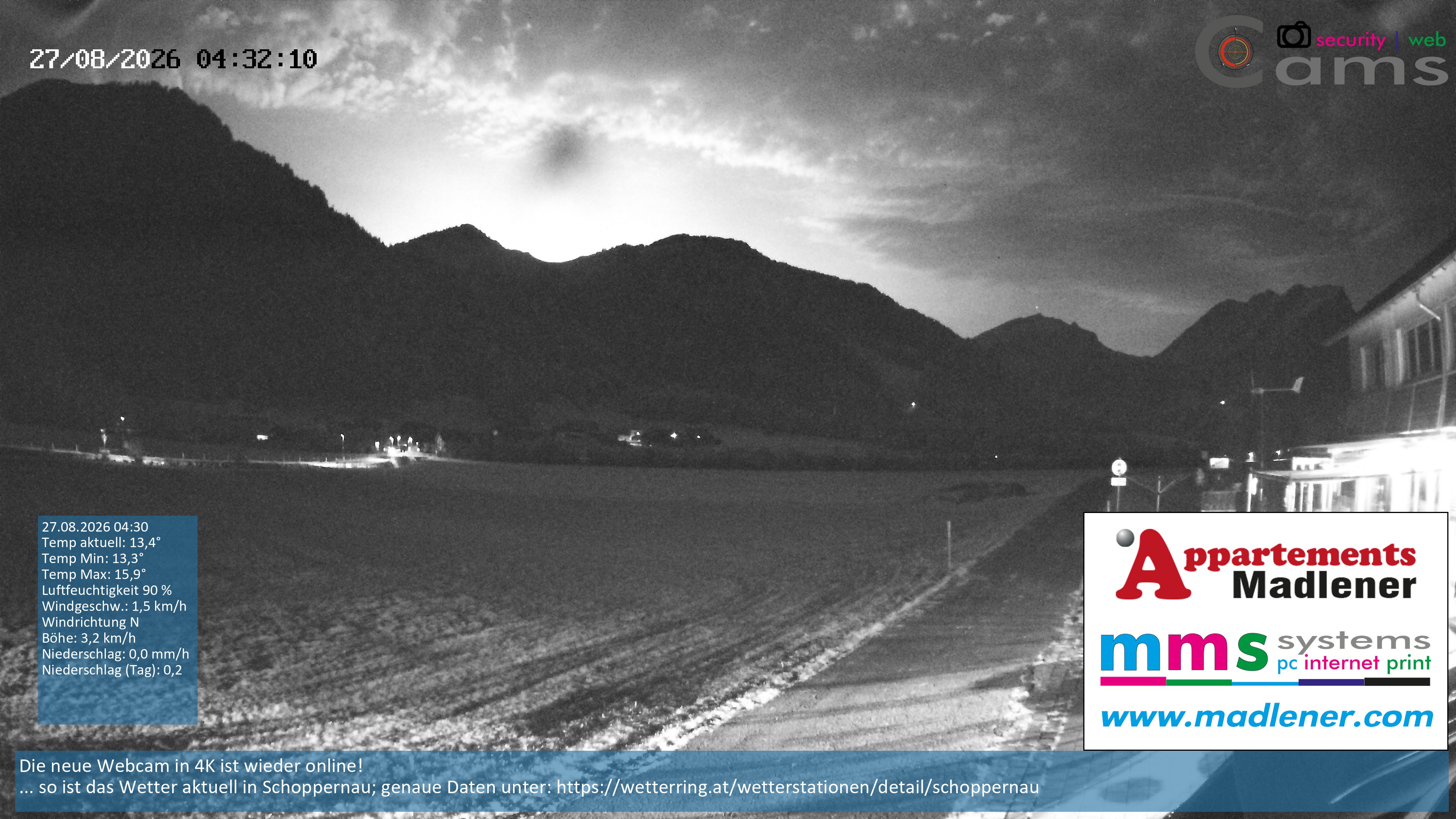 Archiv Foto Webcam Schoppernau Unterdorf im Bregenzerwald