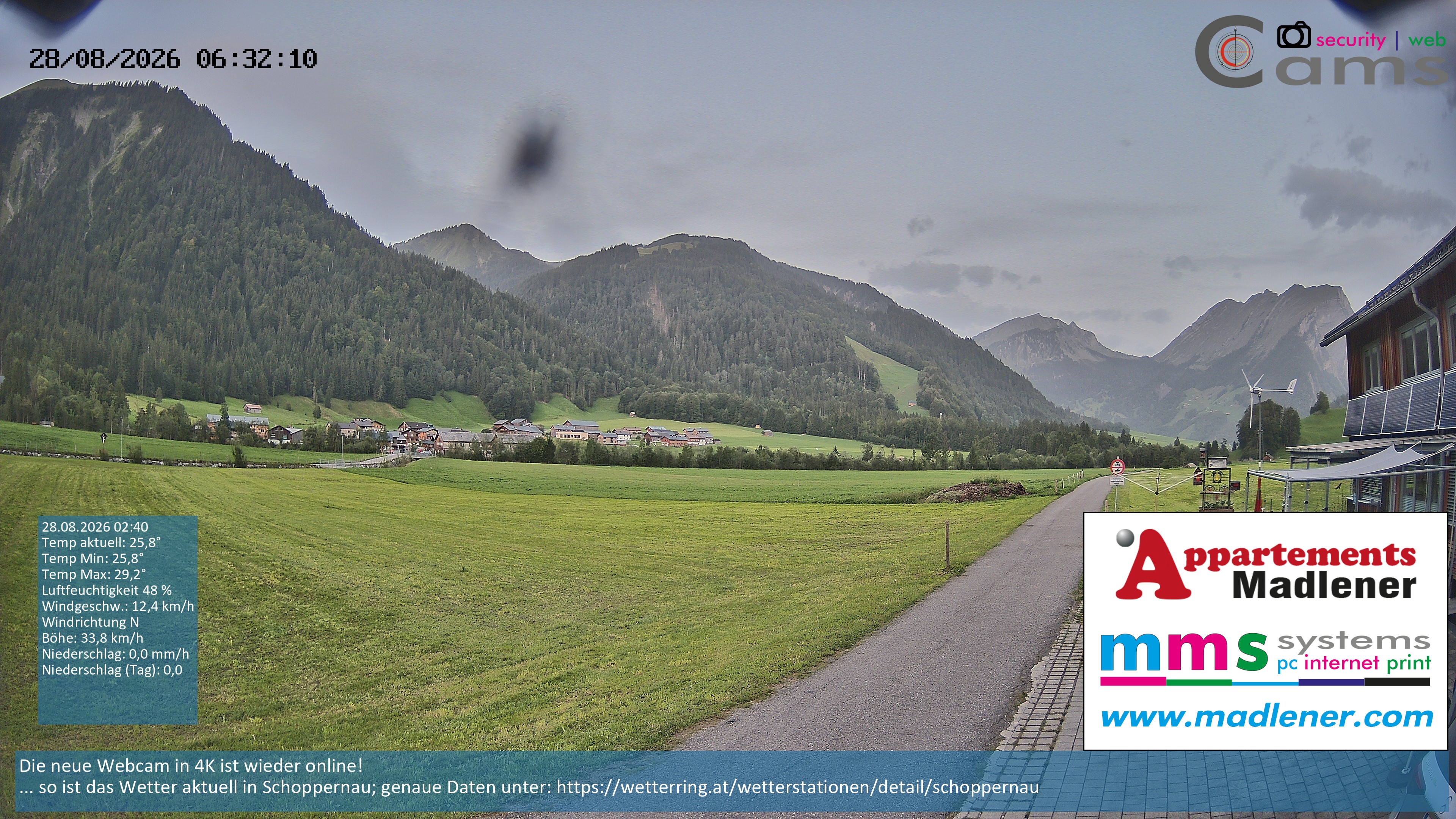 Archiv Foto Webcam Schoppernau Unterdorf im Bregenzerwald