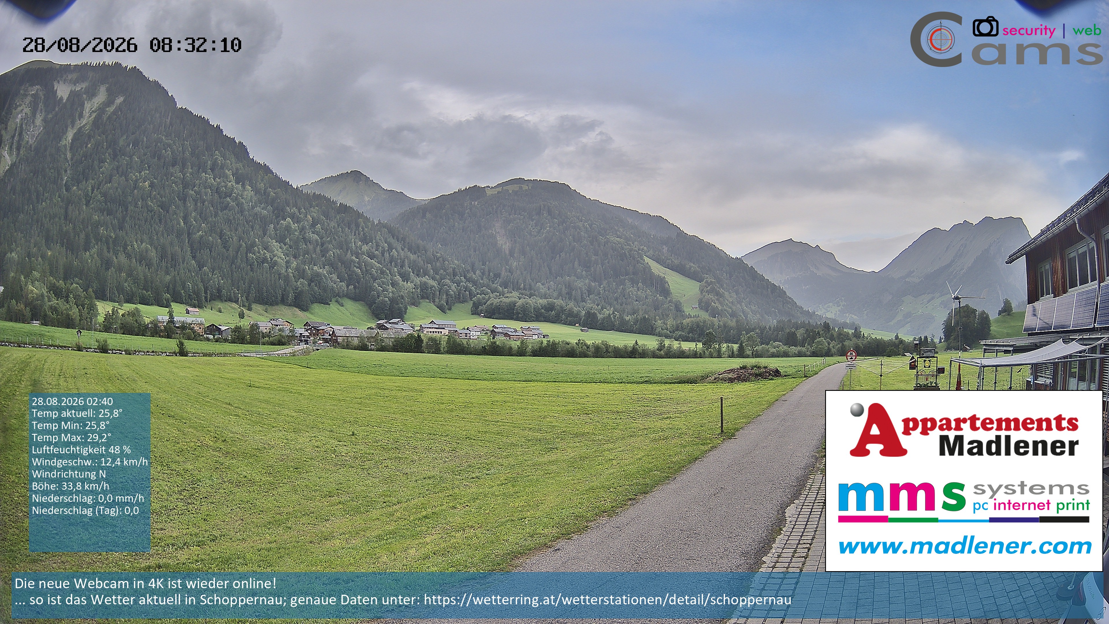Archiv Foto Webcam Schoppernau Unterdorf im Bregenzerwald