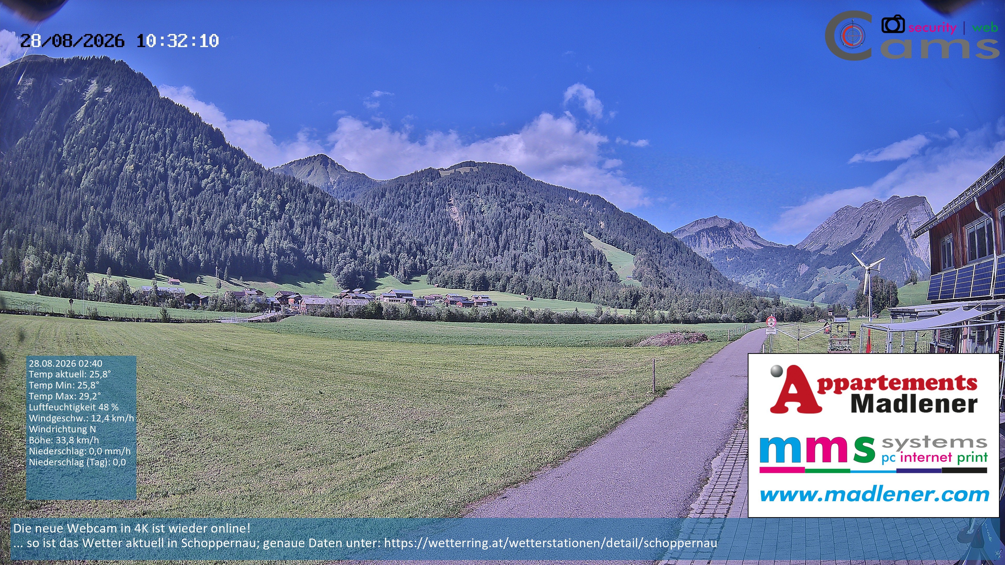 Archiv Foto Webcam Schoppernau Unterdorf im Bregenzerwald