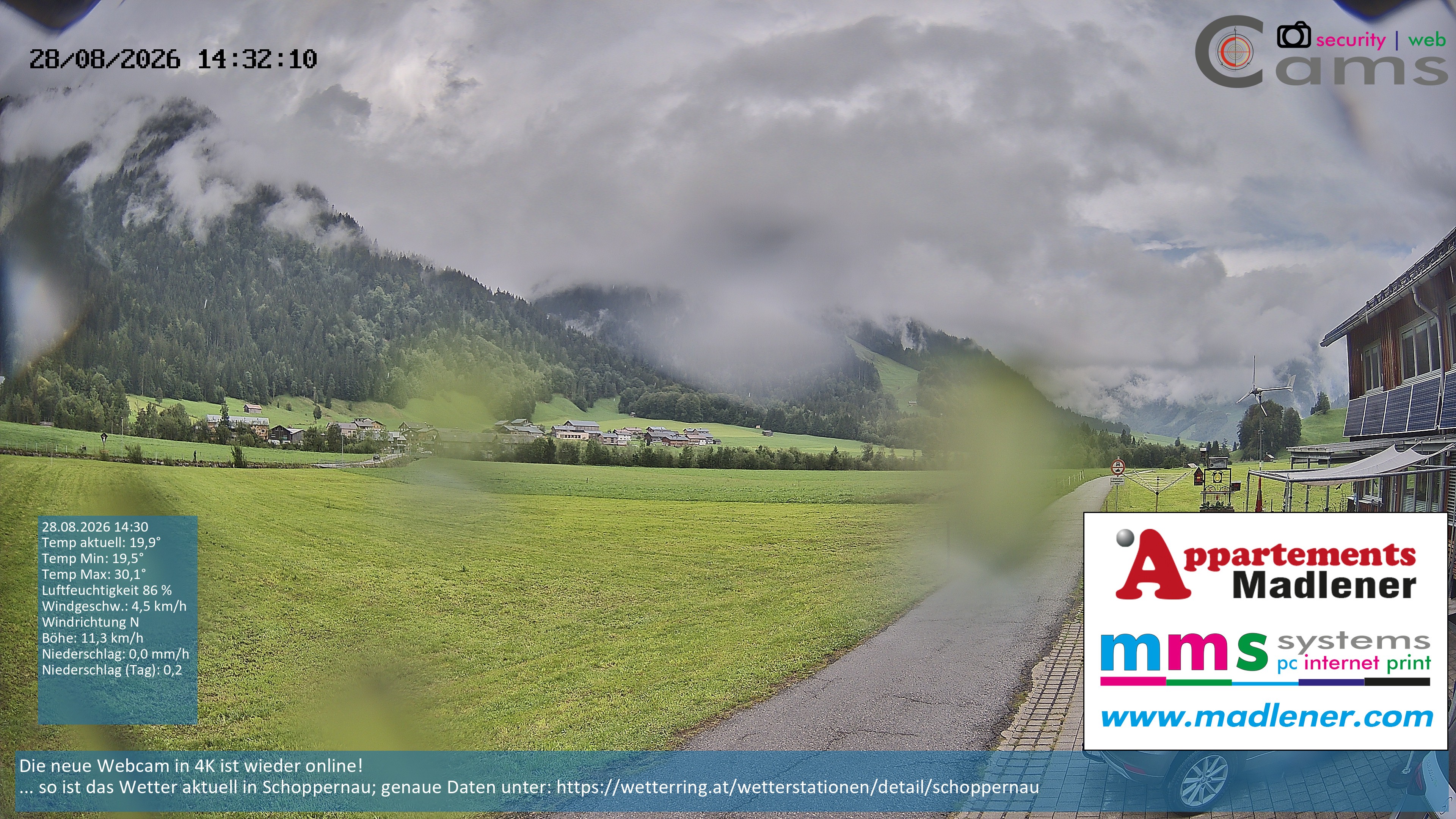 Archiv Foto Webcam Schoppernau Unterdorf im Bregenzerwald