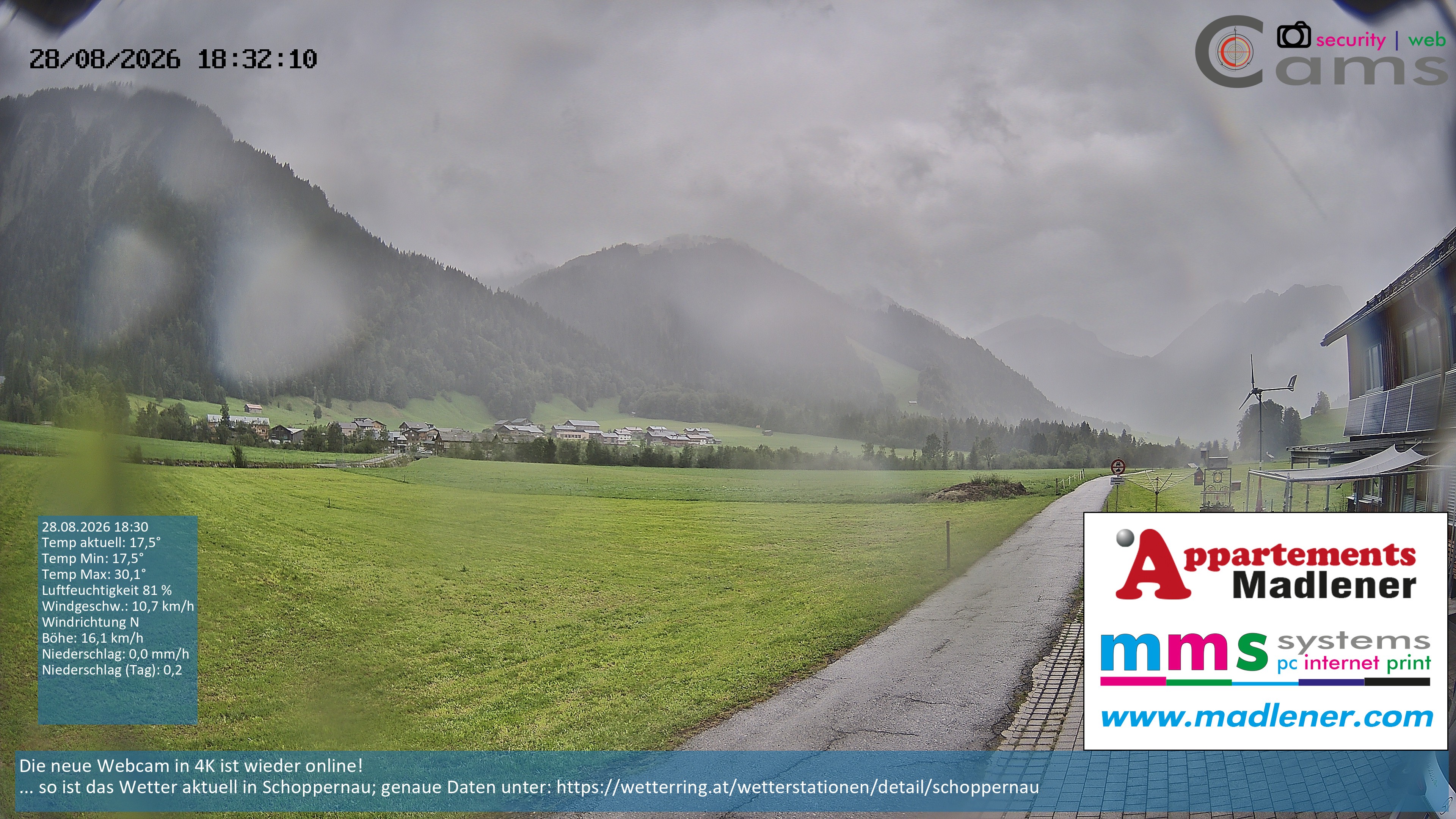 Archiv Foto Webcam Schoppernau Unterdorf im Bregenzerwald