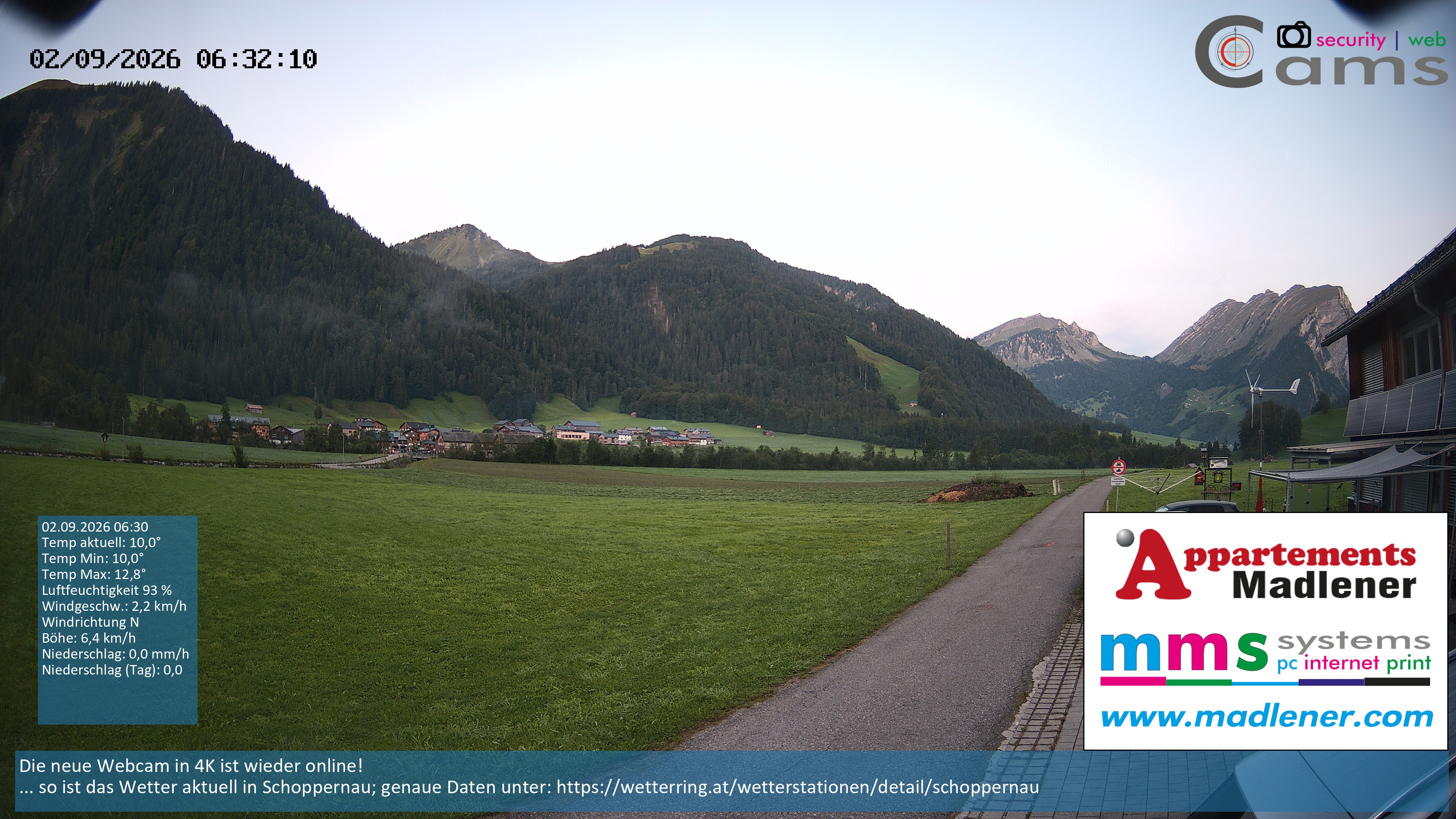 Archiv Foto Webcam Schoppernau Unterdorf im Bregenzerwald