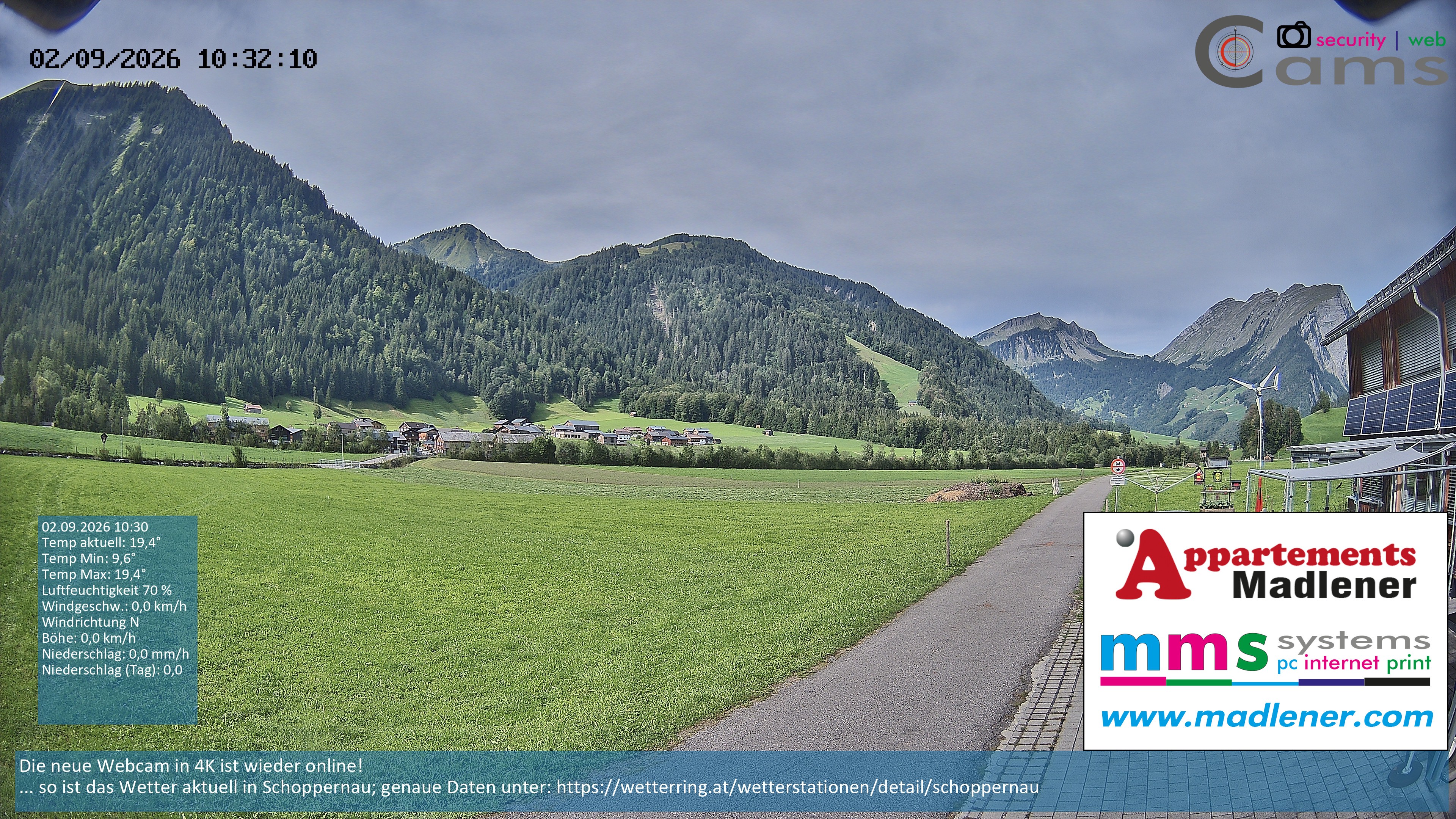 Archiv Foto Webcam Schoppernau Unterdorf im Bregenzerwald