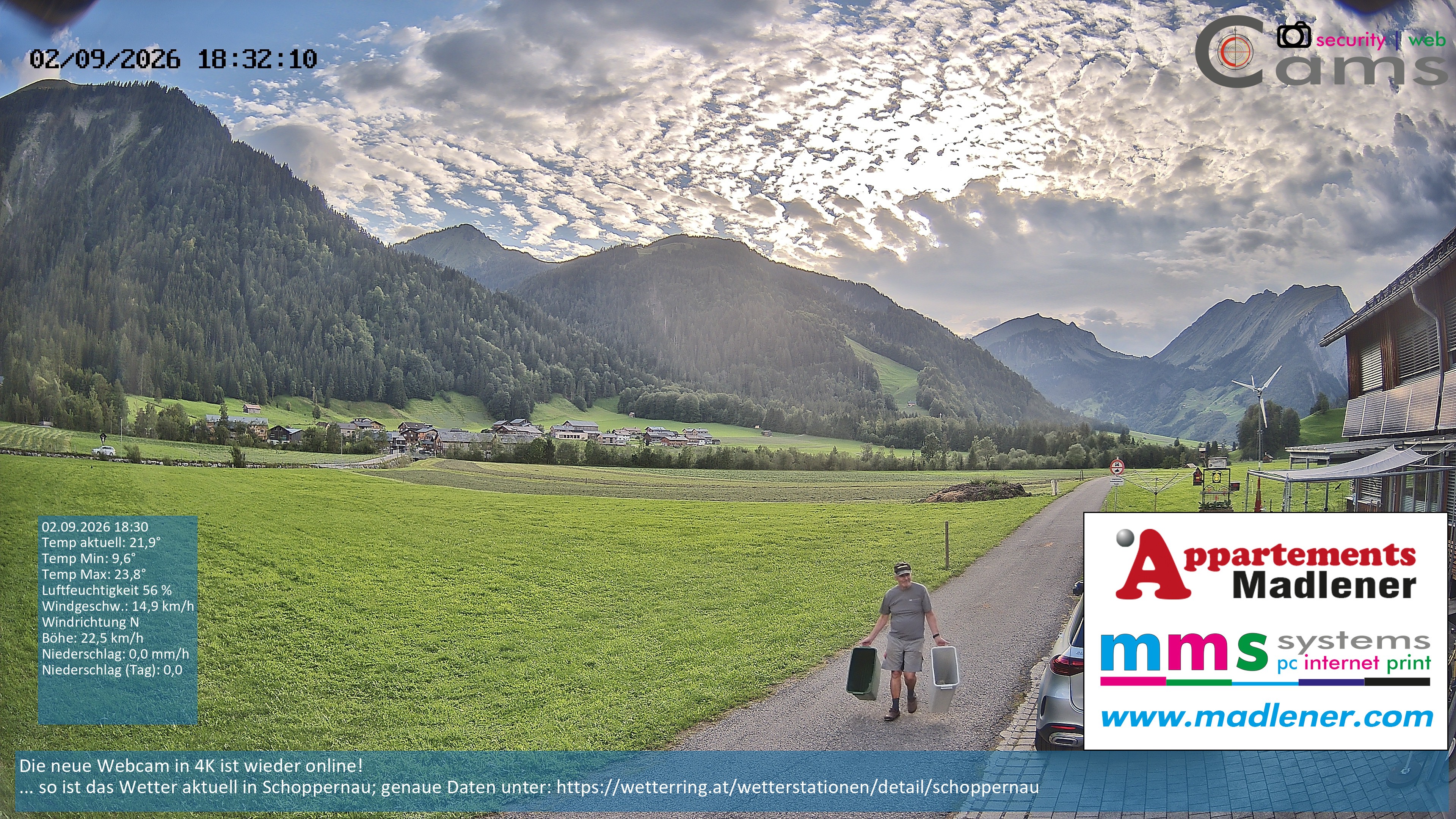 Archiv Foto Webcam Schoppernau Unterdorf im Bregenzerwald