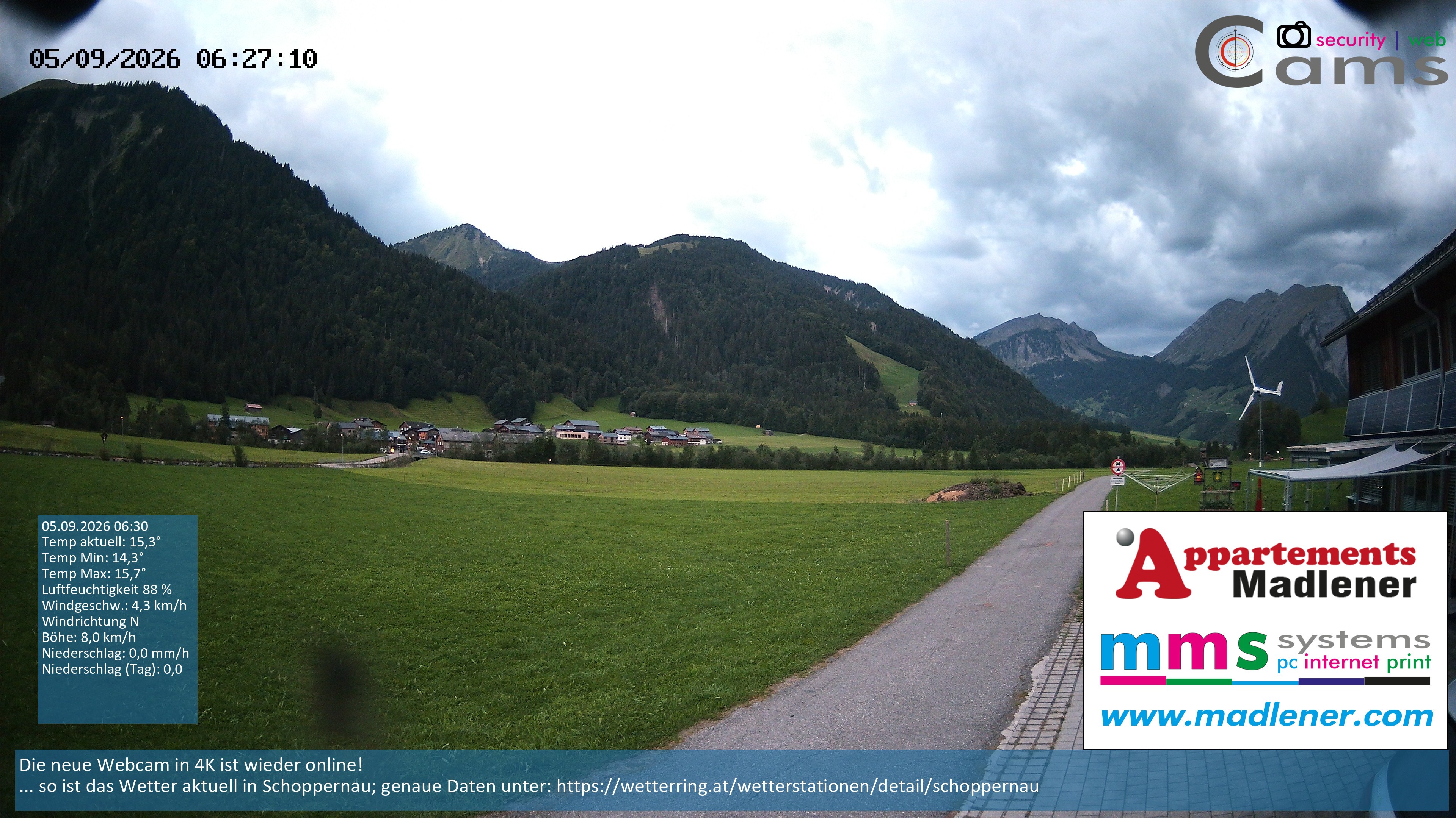 Archiv Foto Webcam Schoppernau Unterdorf im Bregenzerwald