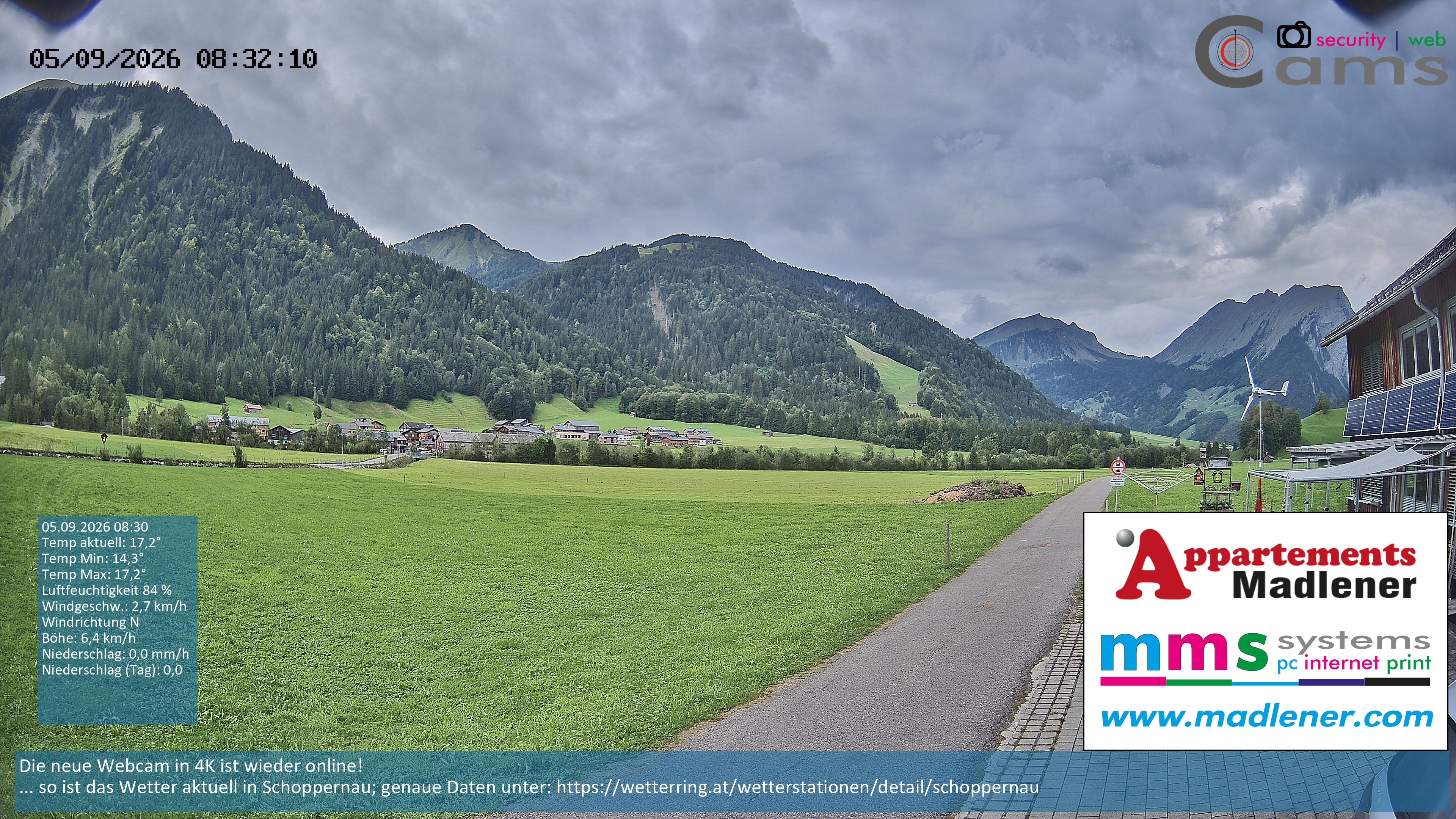 Archiv Foto Webcam Schoppernau Unterdorf im Bregenzerwald