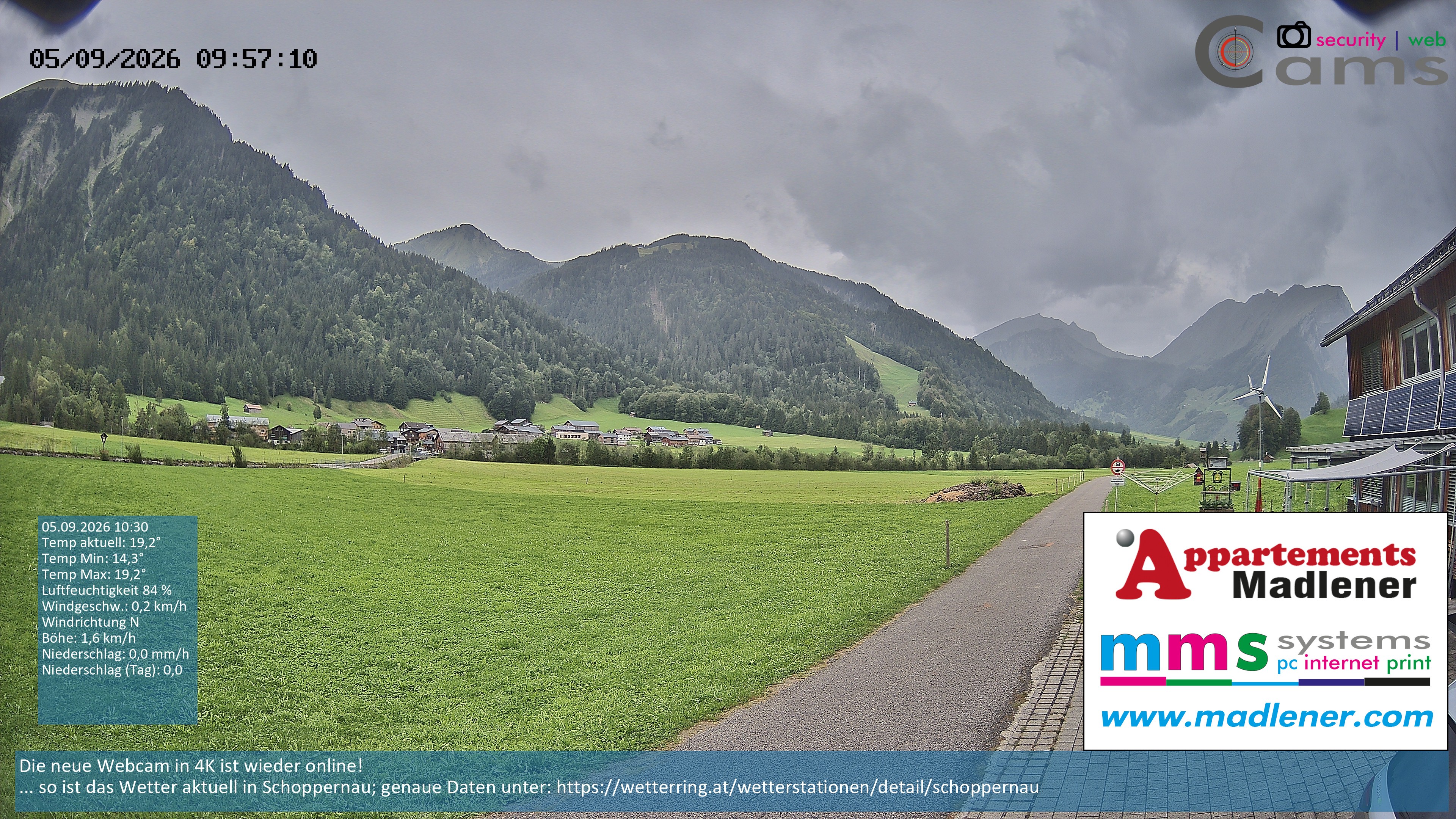 Archiv Foto Webcam Schoppernau Unterdorf im Bregenzerwald