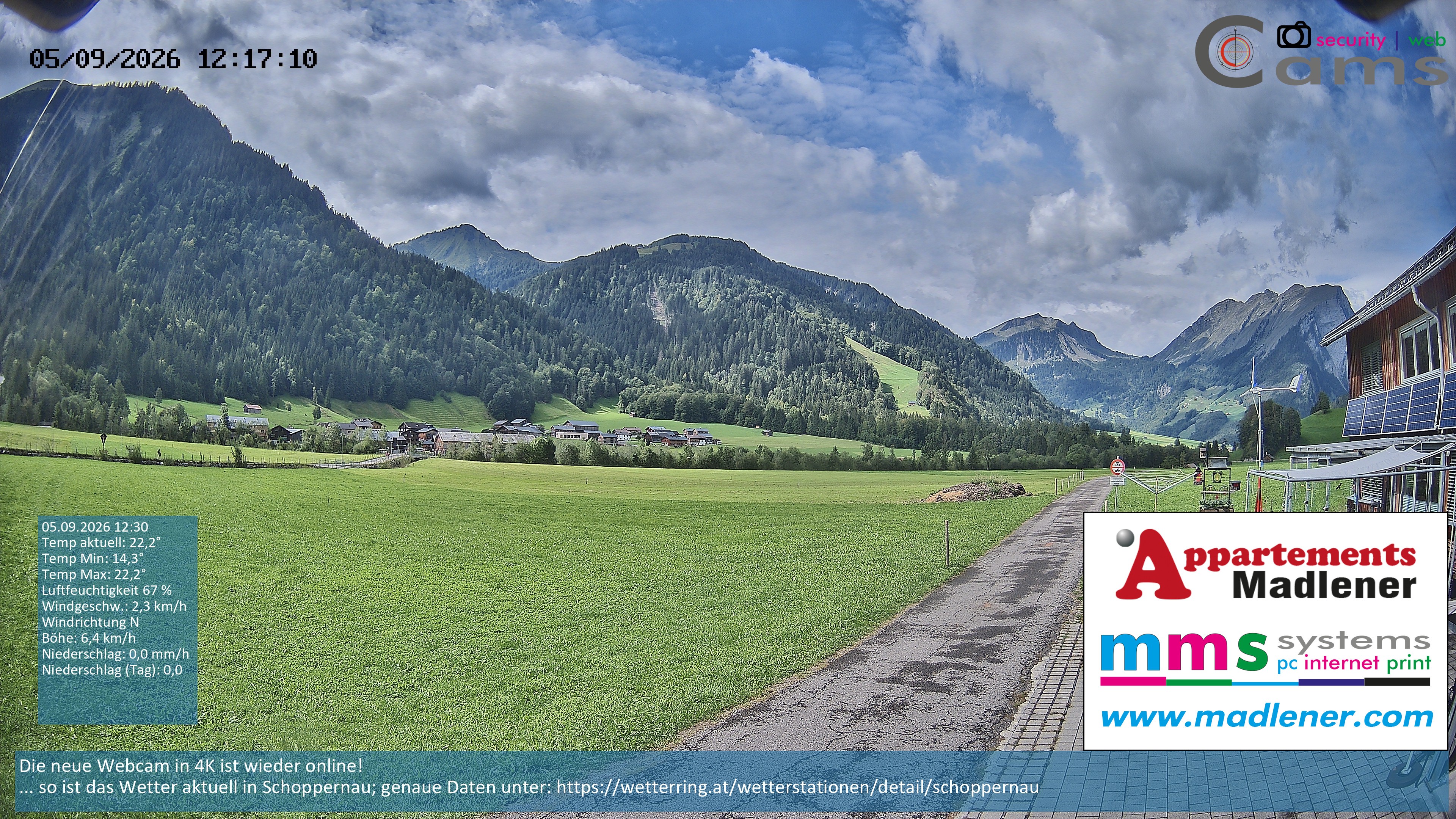 Archiv Foto Webcam Schoppernau Unterdorf im Bregenzerwald