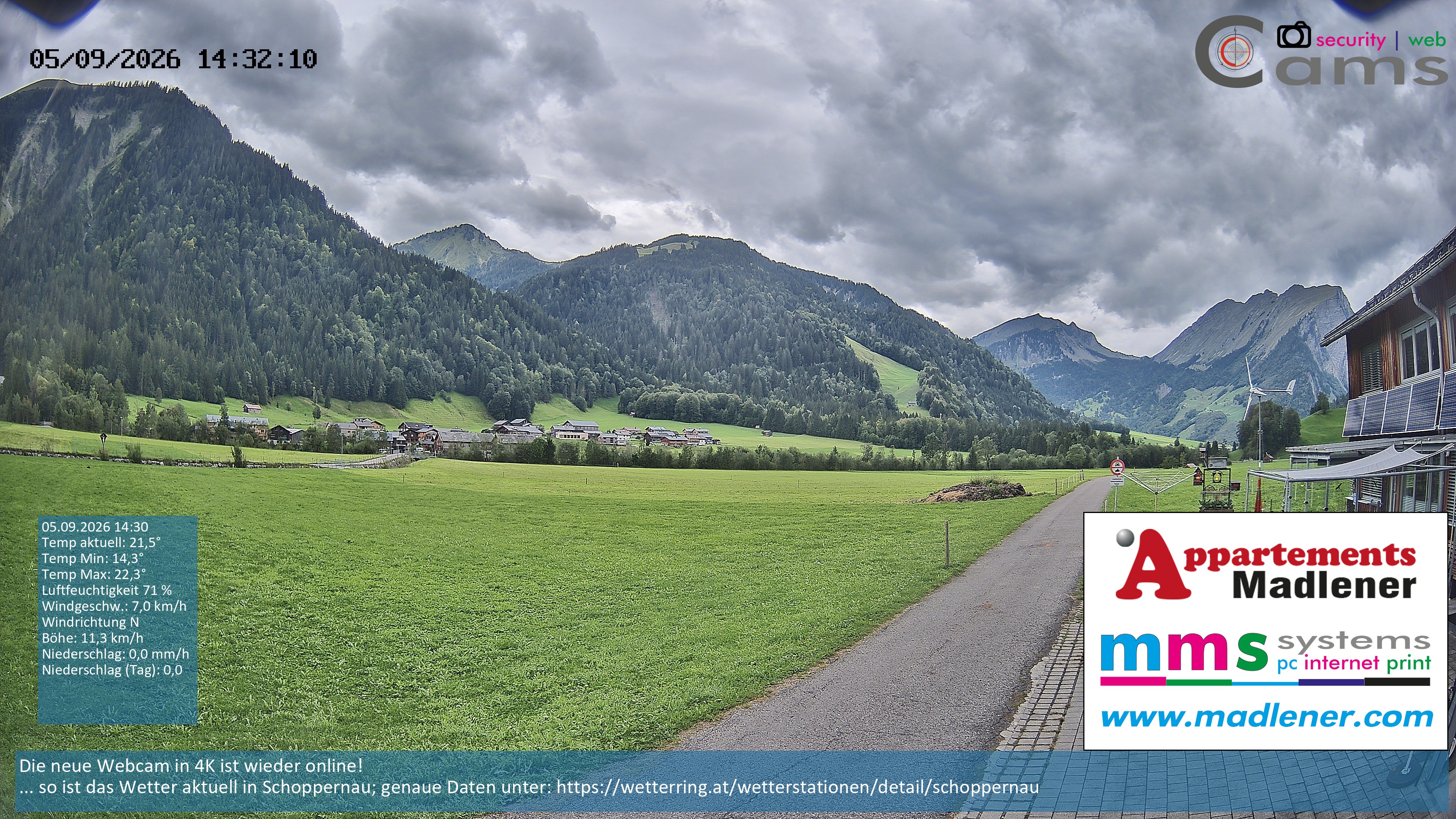 Archiv Foto Webcam Schoppernau Unterdorf im Bregenzerwald