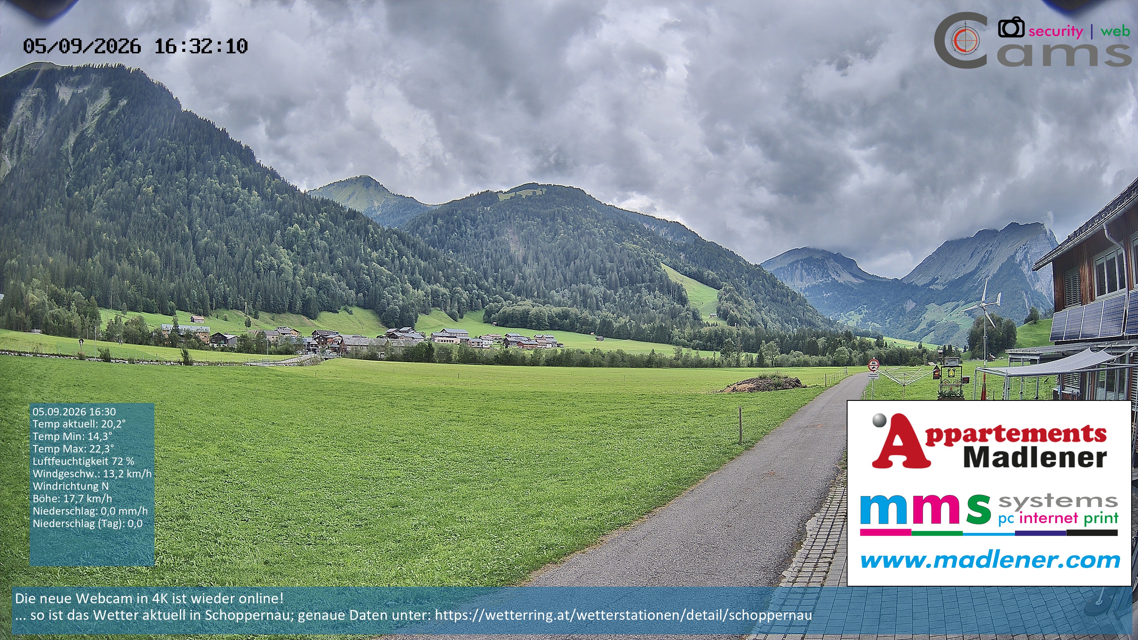 Archiv Foto Webcam Schoppernau Unterdorf im Bregenzerwald