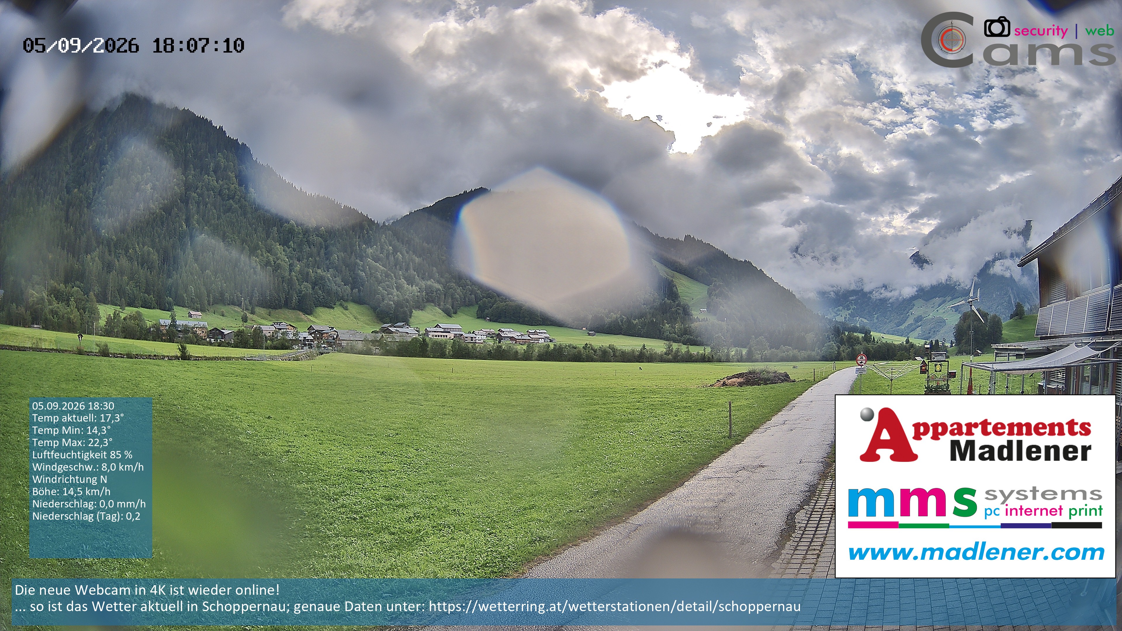 Archiv Foto Webcam Schoppernau Unterdorf im Bregenzerwald