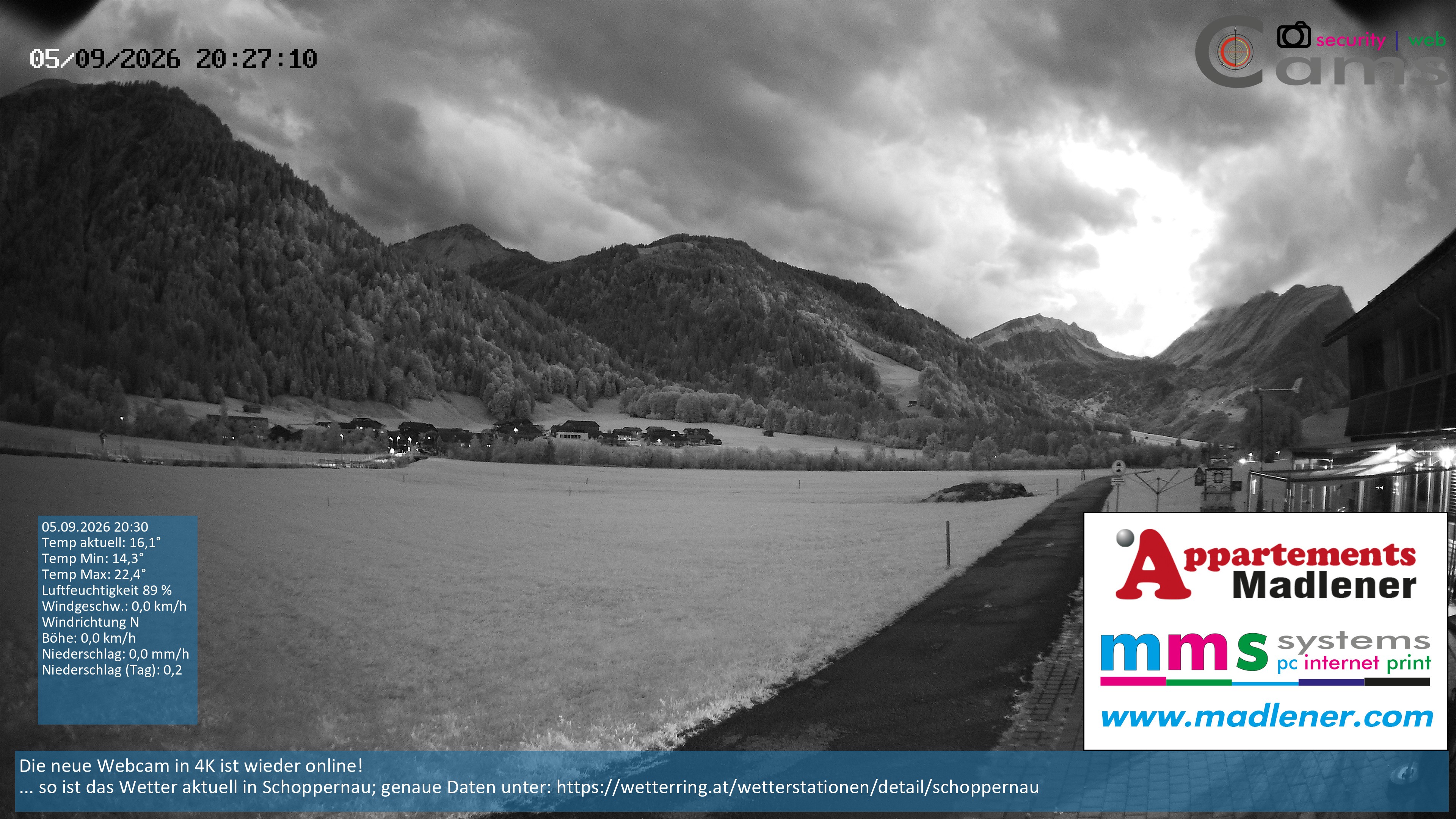 Archiv Foto Webcam Schoppernau Unterdorf im Bregenzerwald