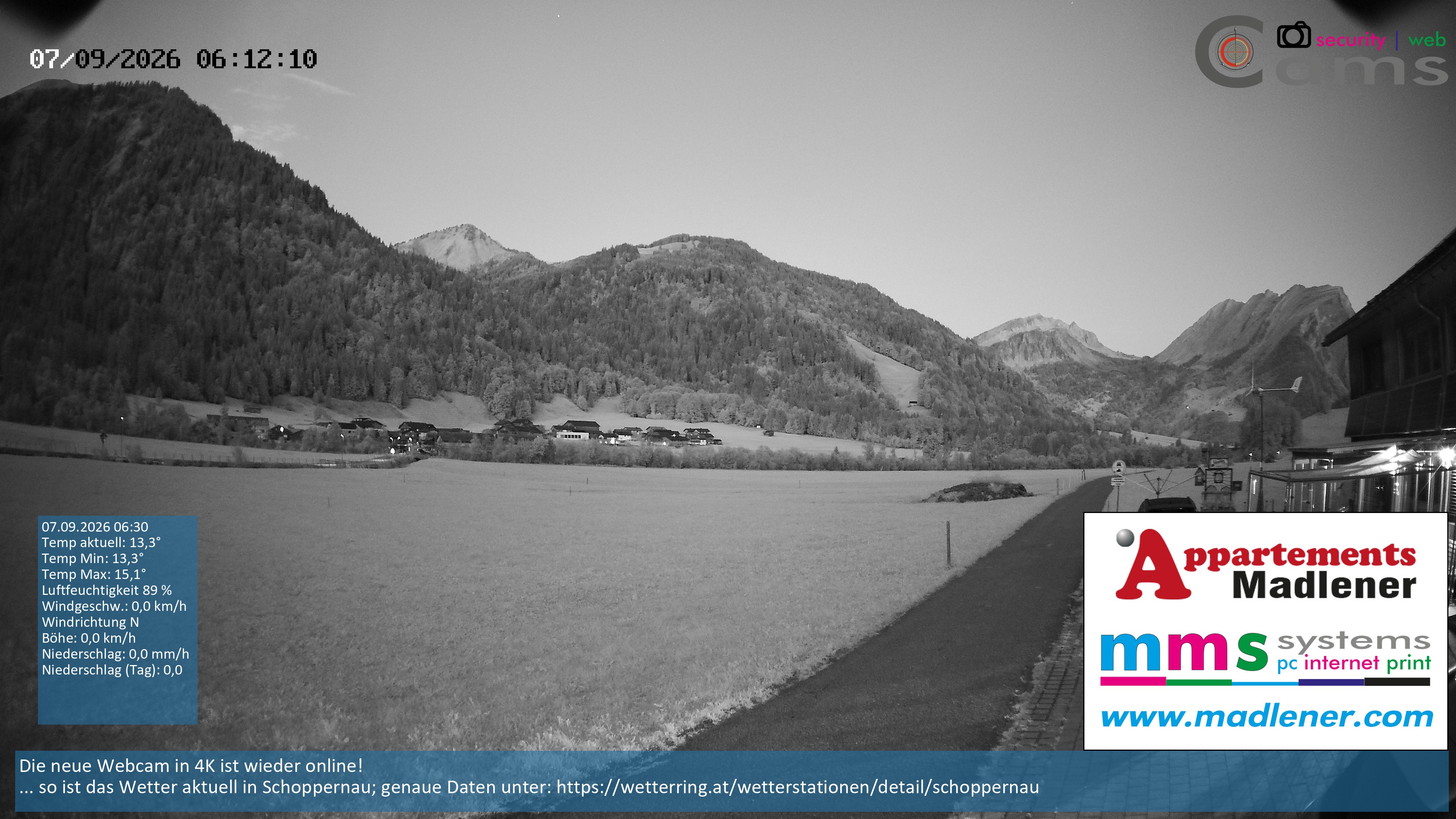 Archiv Foto Webcam Schoppernau Unterdorf im Bregenzerwald