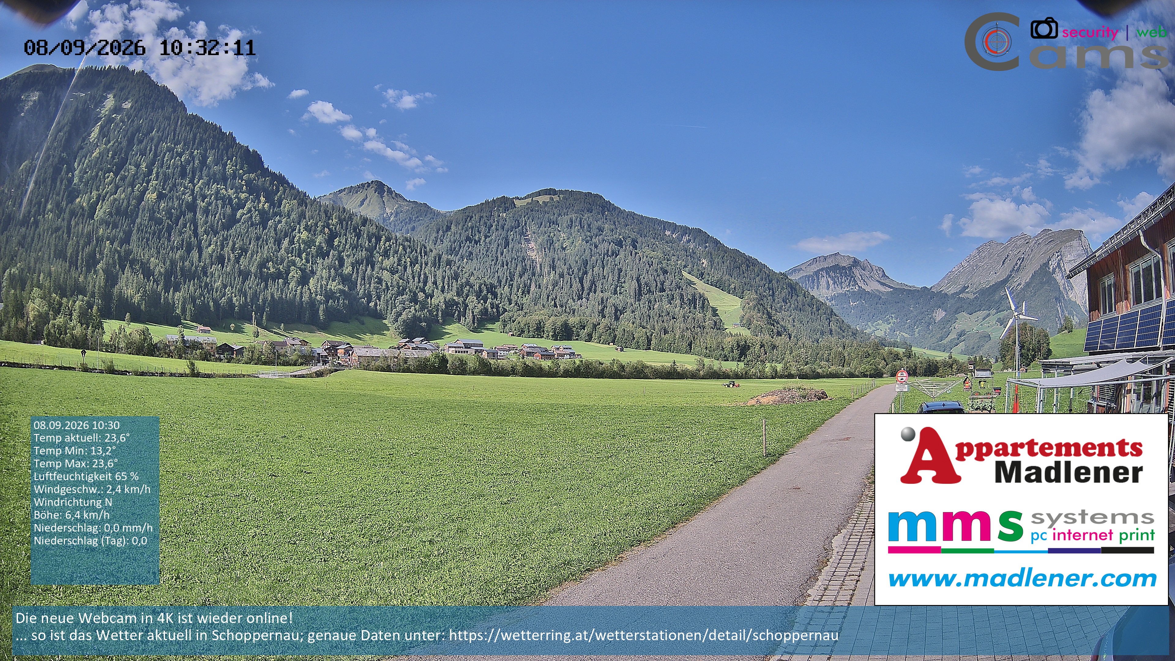 Archiv Foto Webcam Schoppernau Unterdorf im Bregenzerwald