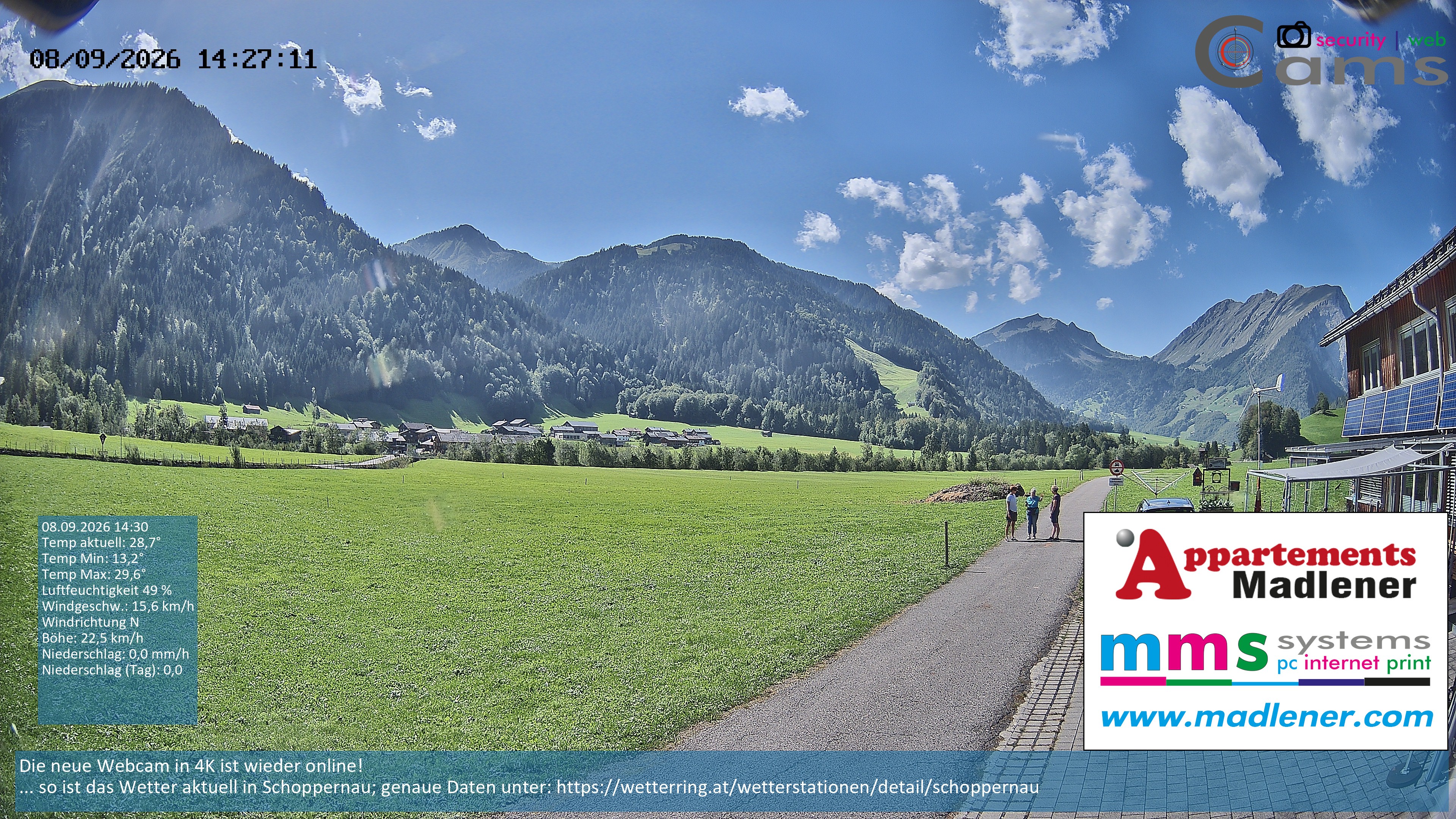 Archiv Foto Webcam Schoppernau Unterdorf im Bregenzerwald