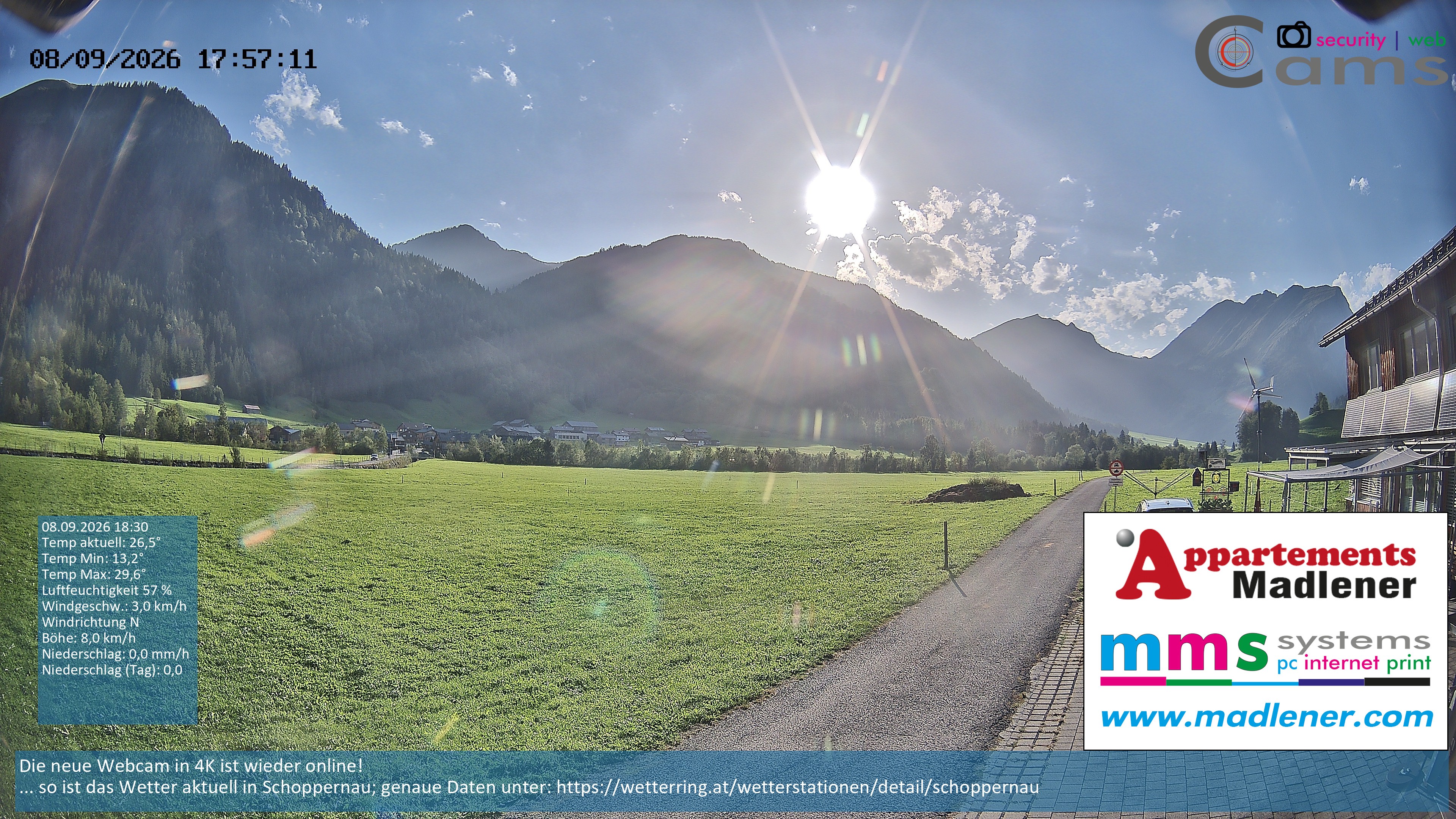 Archiv Foto Webcam Schoppernau Unterdorf im Bregenzerwald