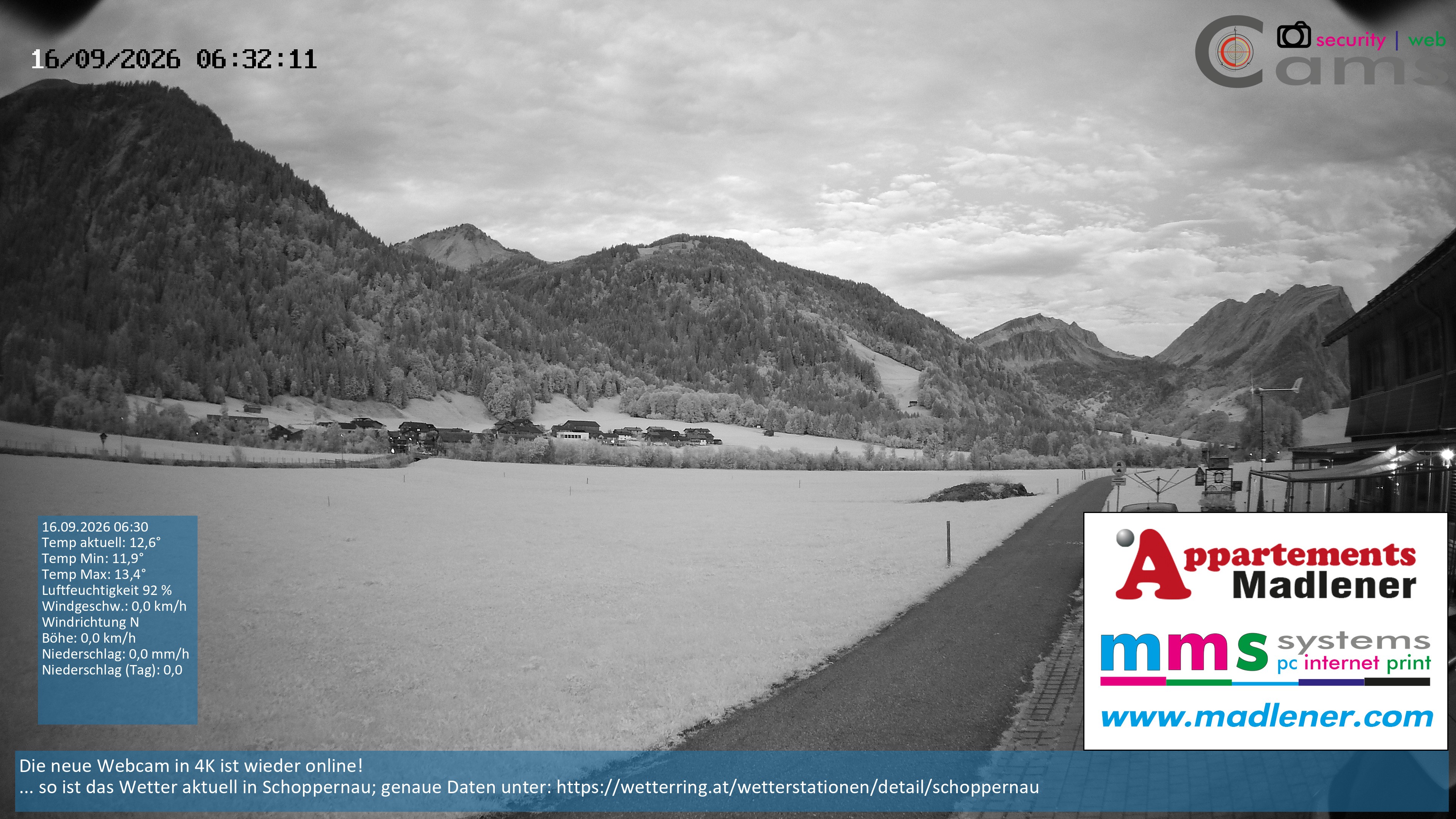 Archiv Foto Webcam Schoppernau Unterdorf im Bregenzerwald