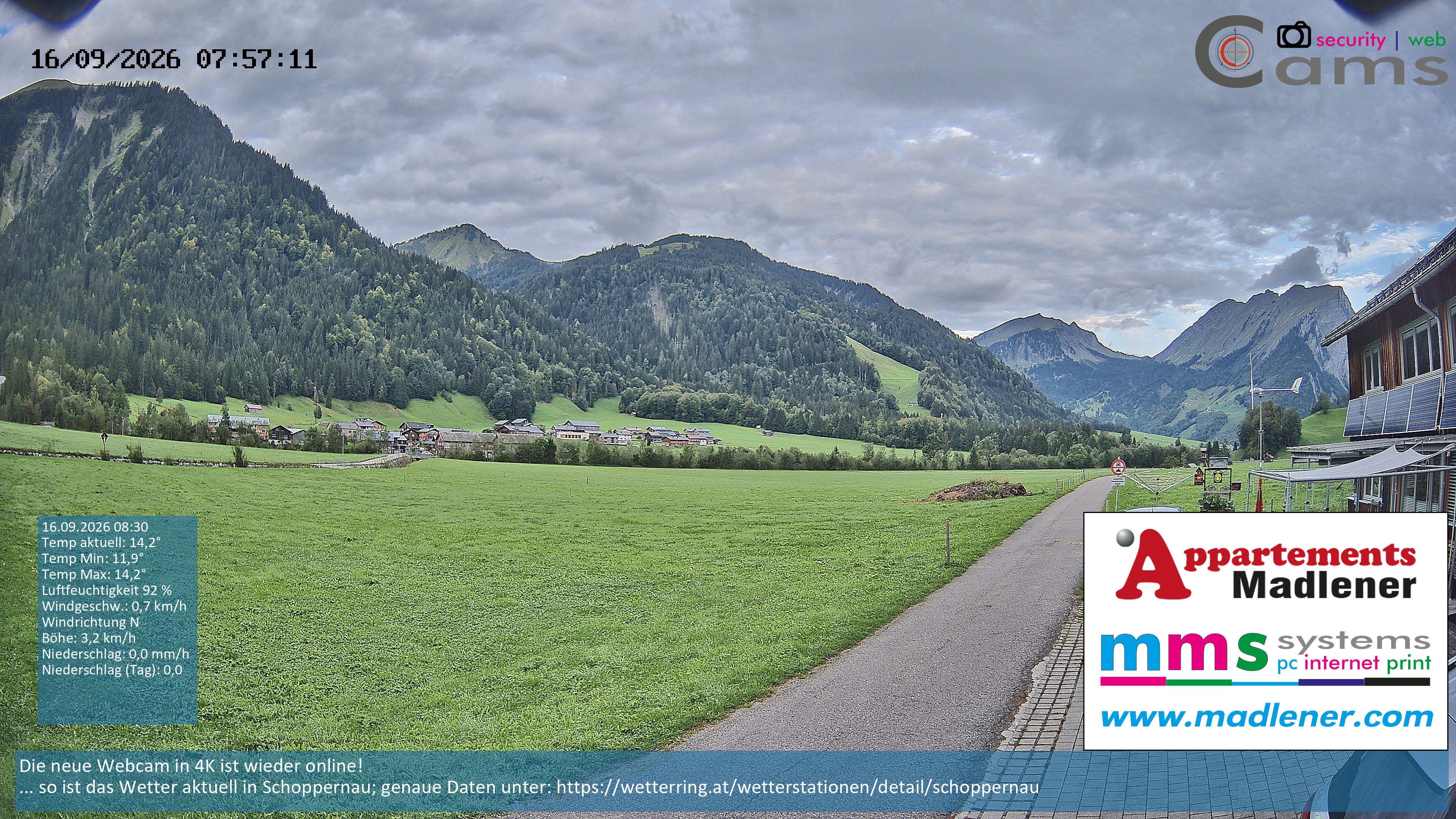 Archiv Foto Webcam Schoppernau Unterdorf im Bregenzerwald
