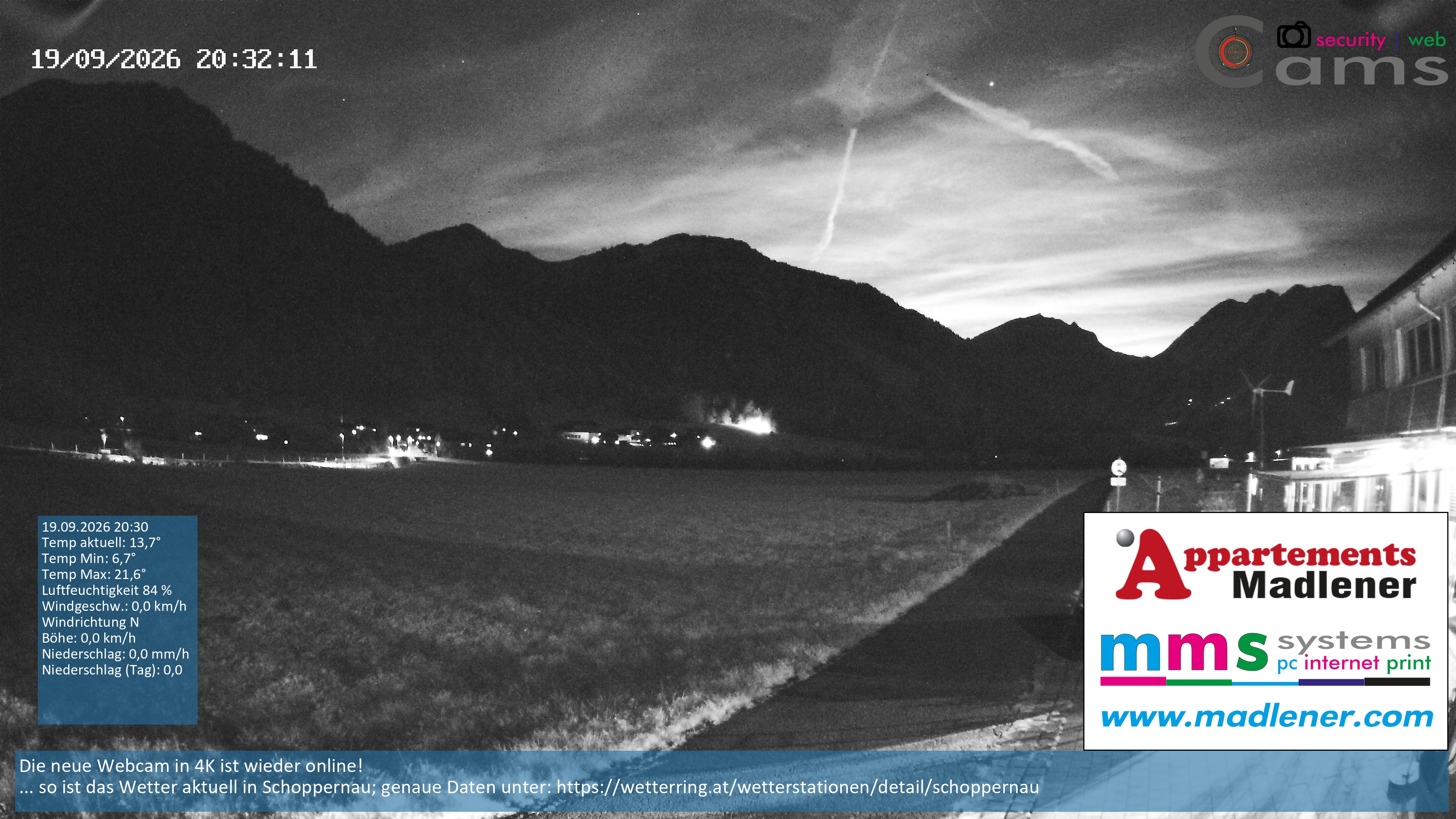 Archived image Webcam Schoppernau lower valley in the Bregenzerwald