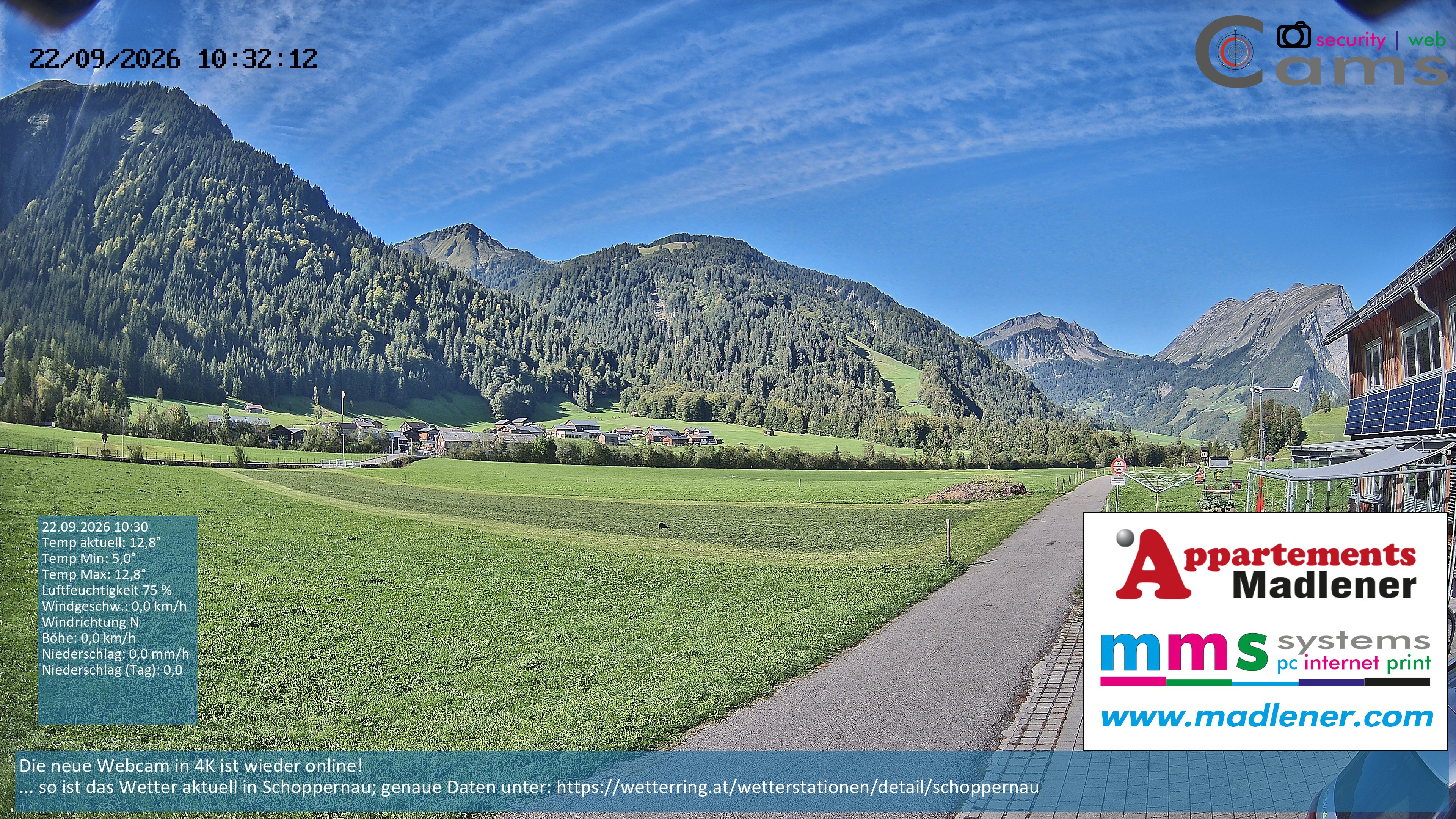 Archiv Foto Webcam Schoppernau Unterdorf im Bregenzerwald