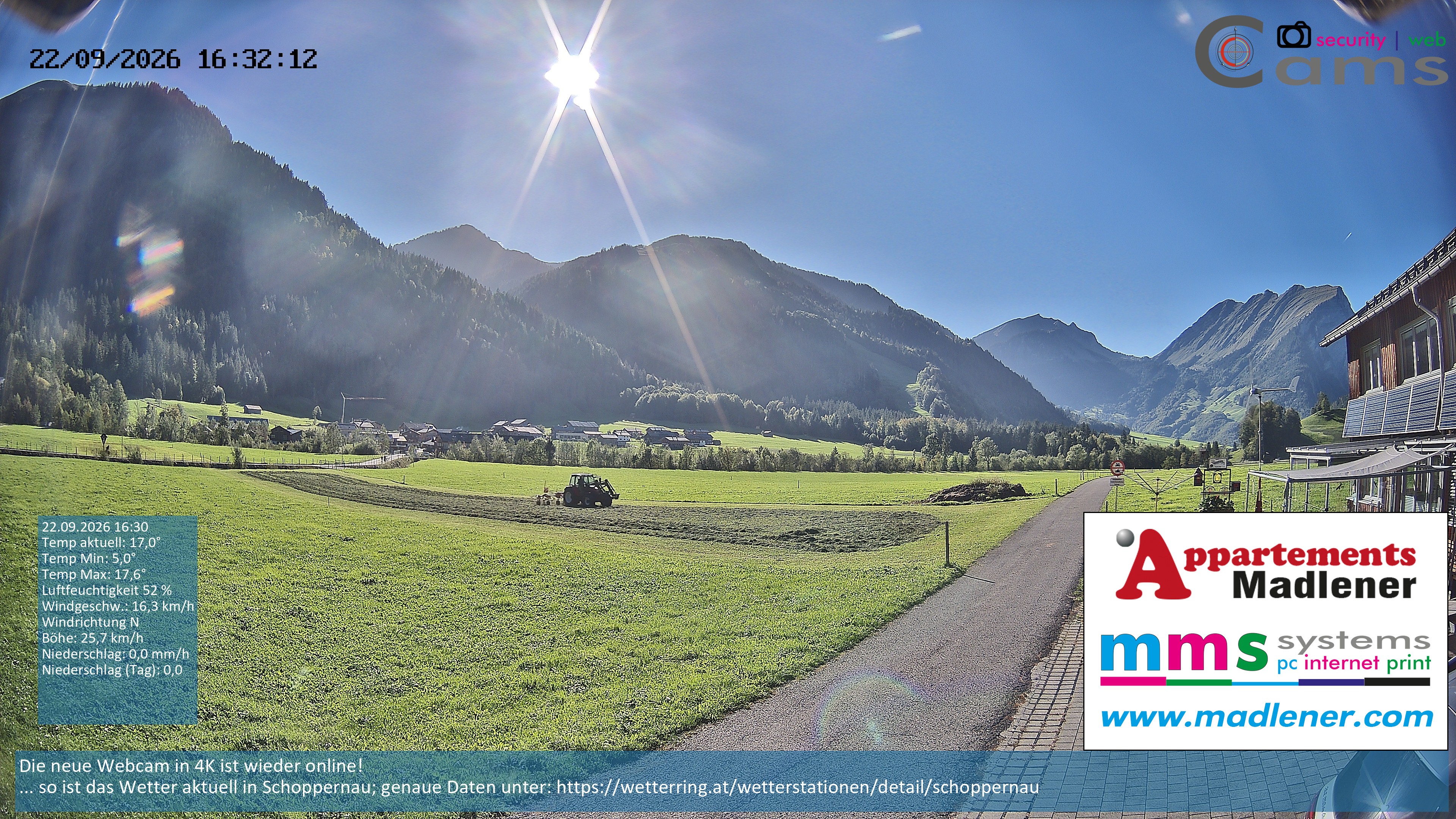 Archiv Foto Webcam Schoppernau Unterdorf im Bregenzerwald