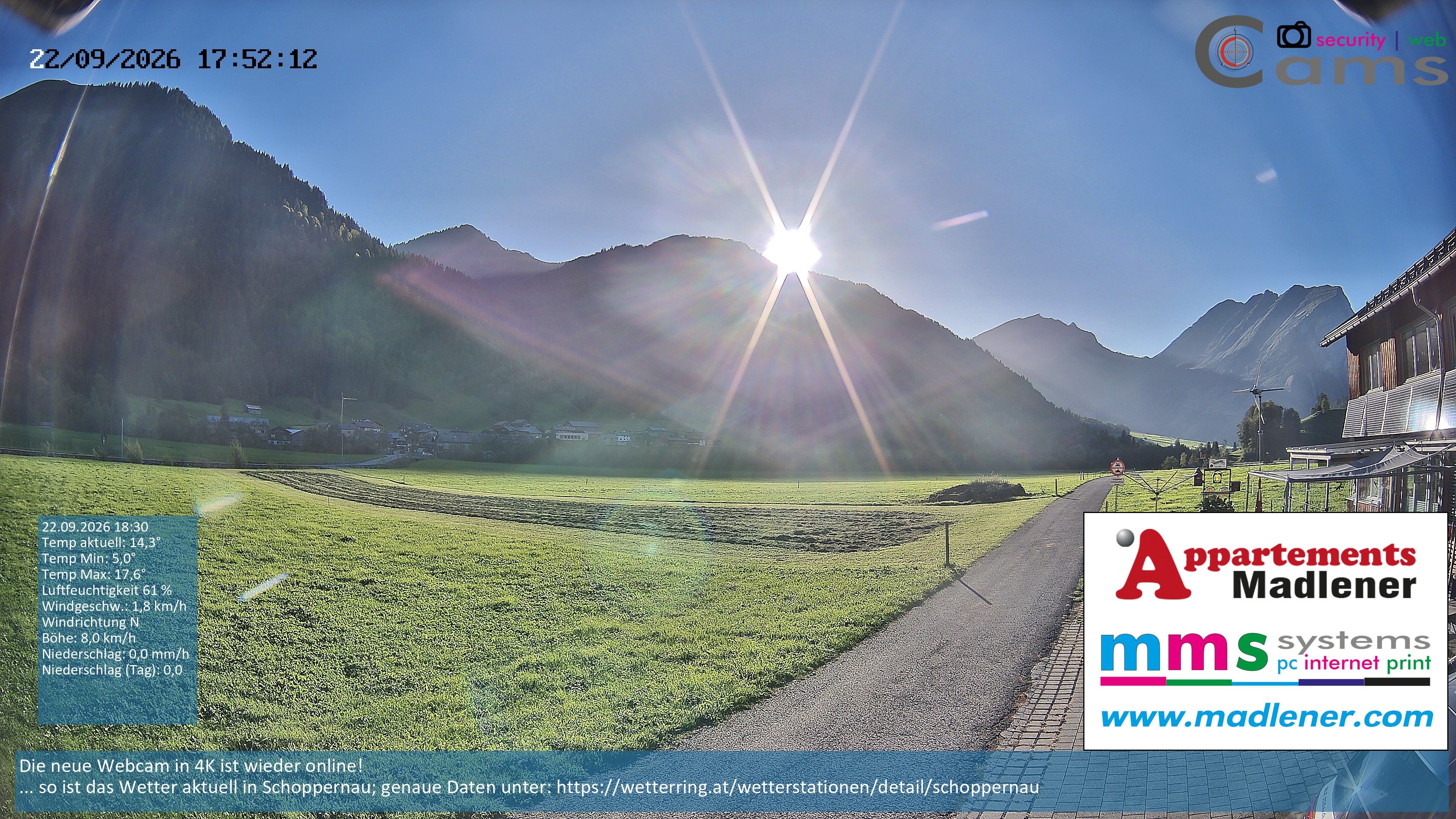 Archiv Foto Webcam Schoppernau Unterdorf im Bregenzerwald