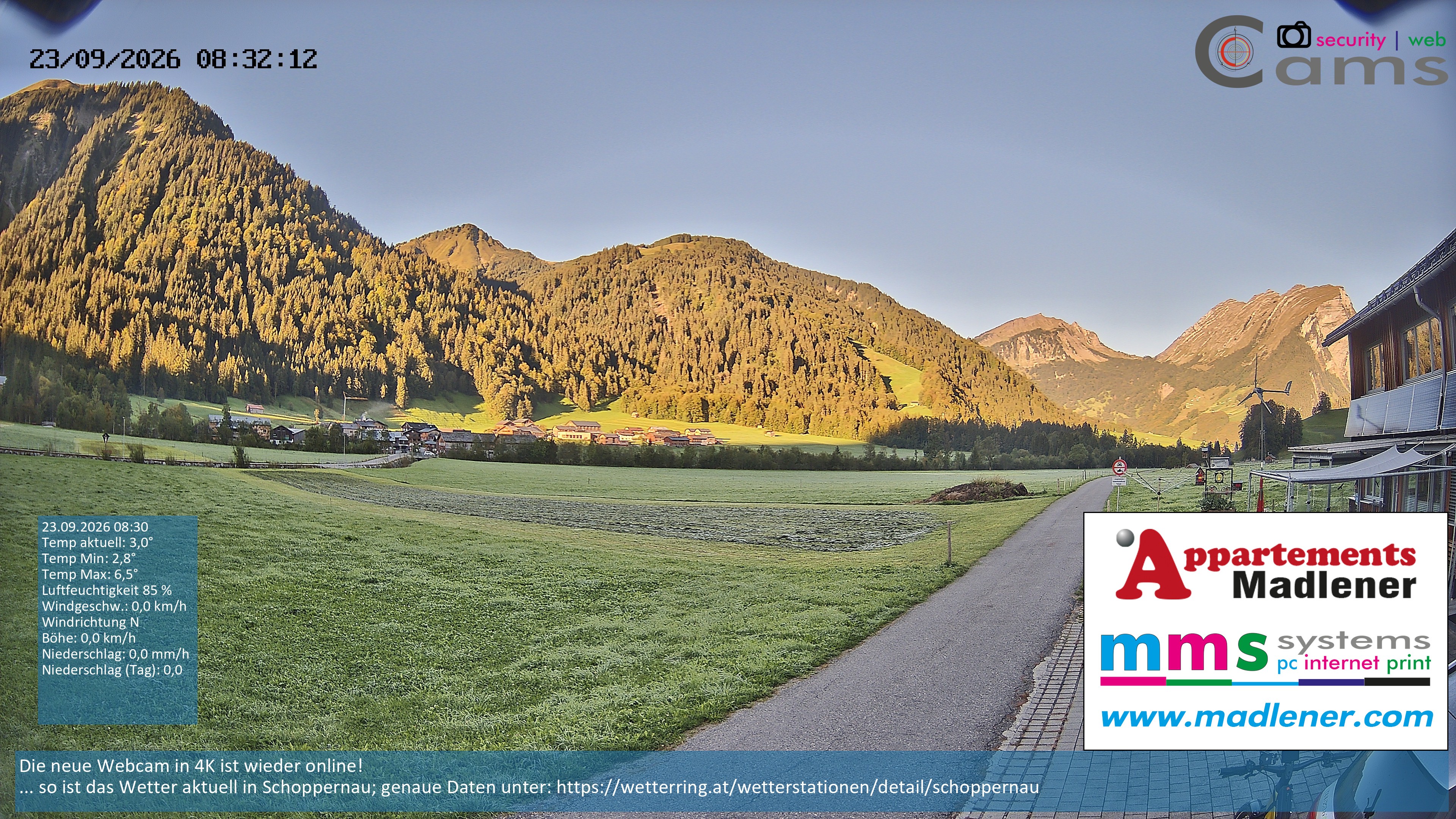 Archiv Foto Webcam Schoppernau Unterdorf im Bregenzerwald